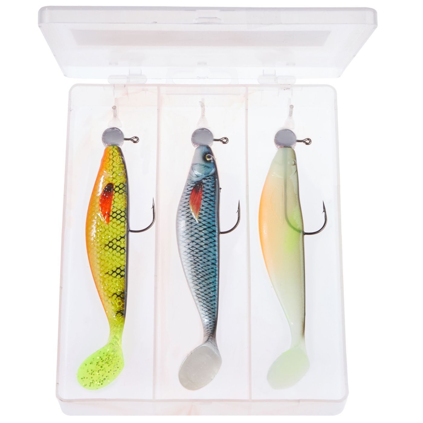 Balzer Kunstköder Balzer MK Barsch/Zander Box 2 - 3 Gummifische mit Jighaken
