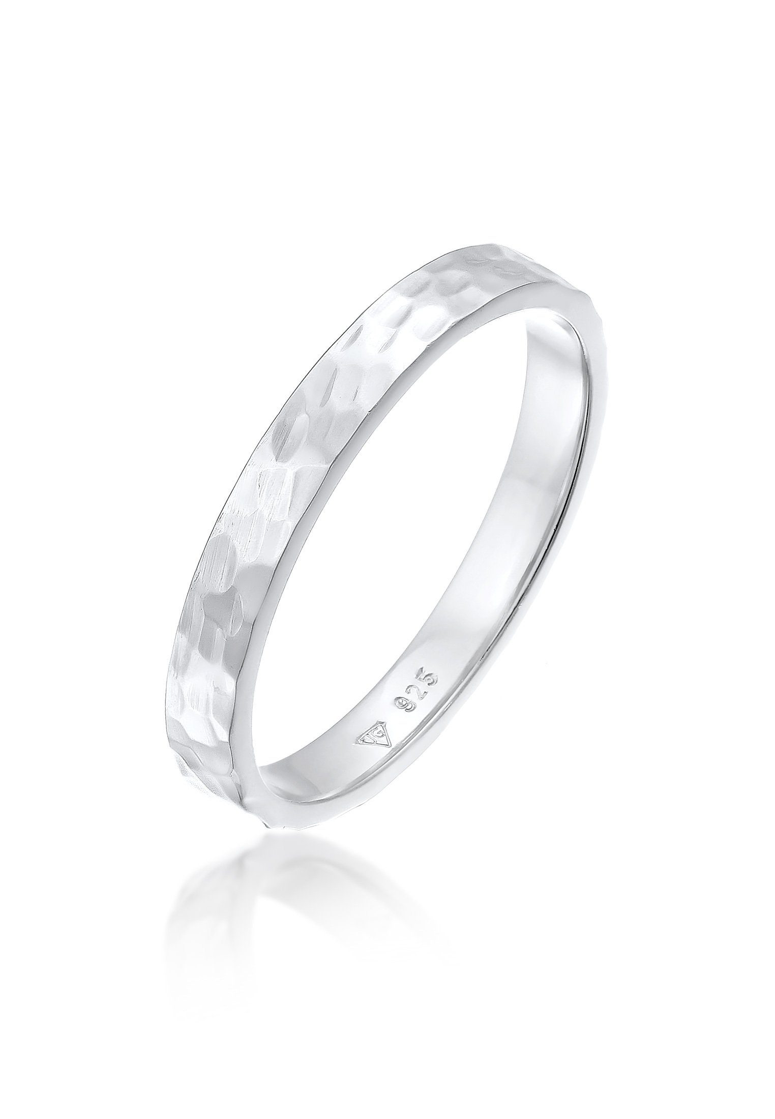 Fingerring Bandring Gehämmert 925 Sterling Silber