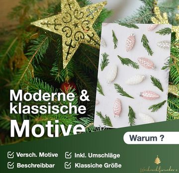 Weihnachtswunder® Weihnachtskarte 48x Weihnachtskarten Christmas cards - Postkarten mit Briefumschlägen, inkl. Umschläge, 48 verschiedene Motive