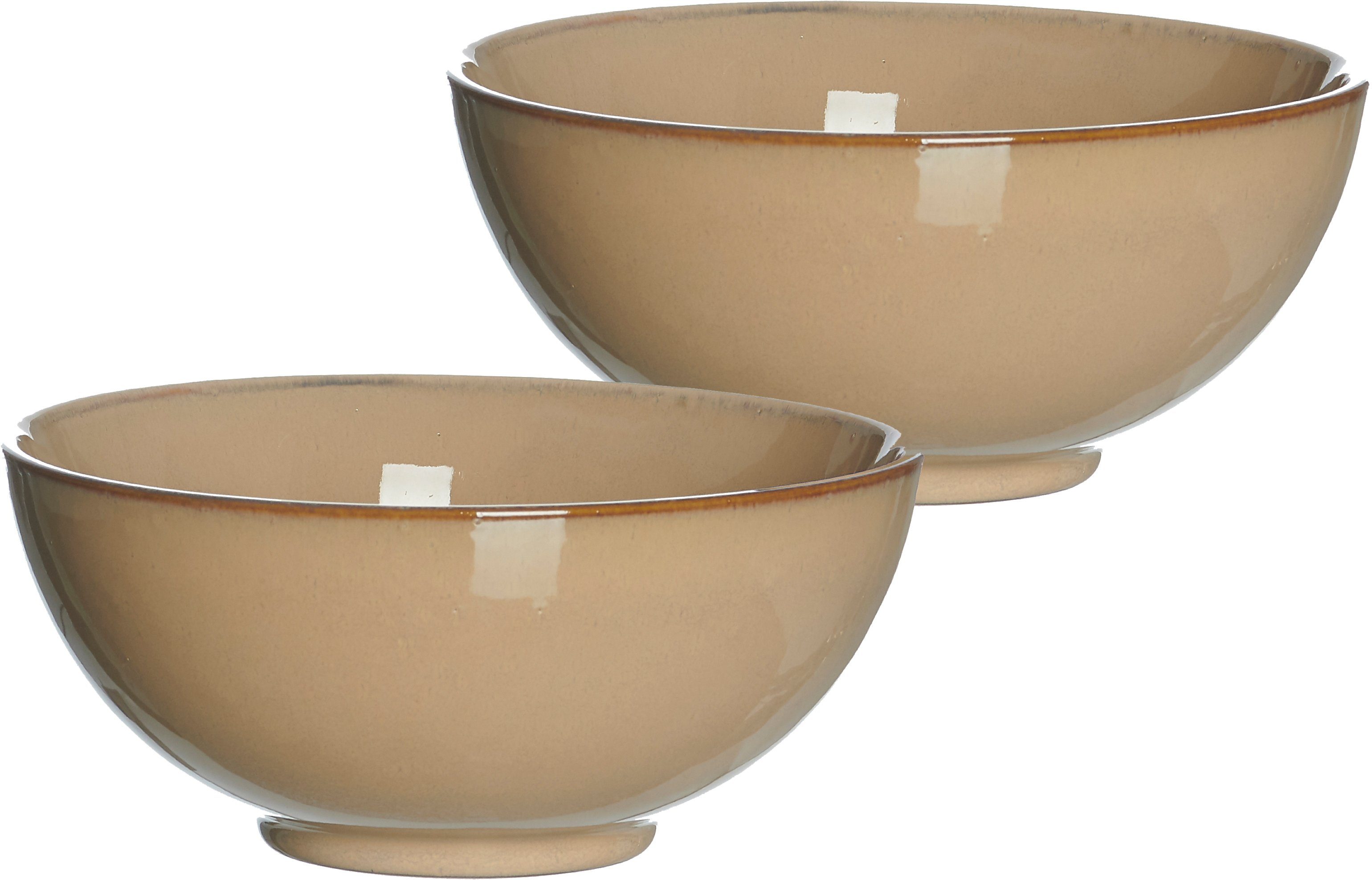 Ritzenhoff & Breker Schale Buddha-Bowls, 17,5 (Set, Puebla, Steinzeug, Ø hellbraun cm 2-tlg)