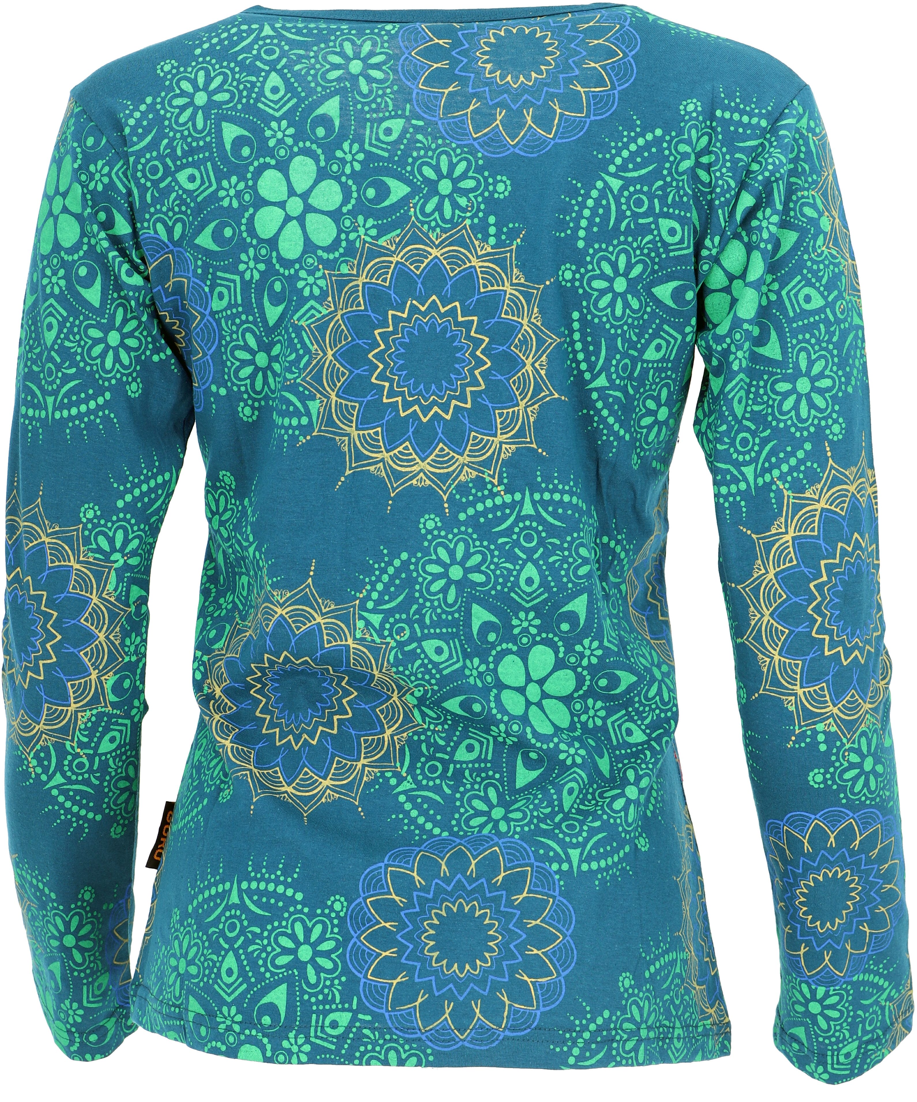 Guru-Shop Longsleeve Besticktes Langarmshirt Hippie chic Retro -.. alternative Bekleidung