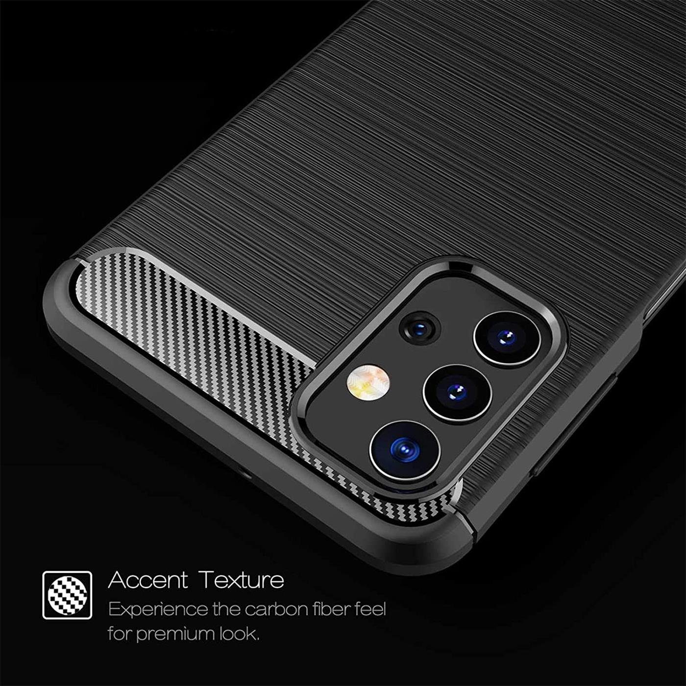 CoolGadget Handyhülle Carbon Handy Hülle für Samsung Galaxy A32 5G 6,5 Zoll, robuste Telefonhülle Case Schutzhülle für Samsung A32 5G Hülle – Bild 4 von 5