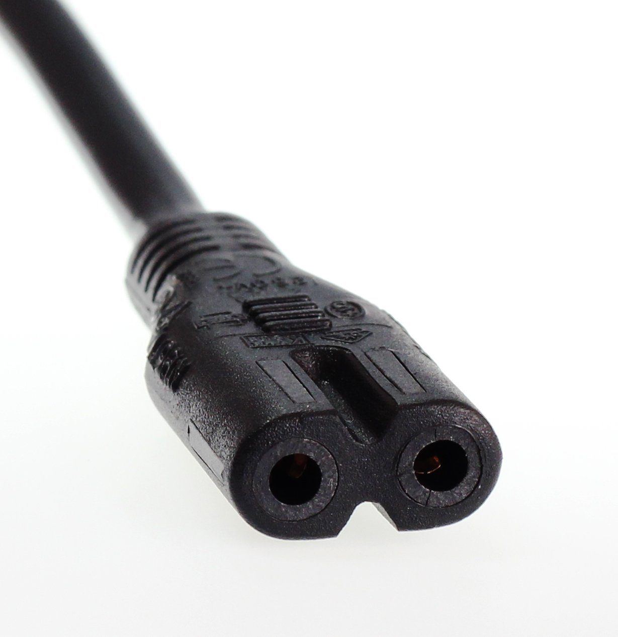 shortix Netzkabel (Stromkabel Euro-8-Buchse). (Eurostecker), Euro-Flachstecker C7 Euro-8-Buchse, Typ schwarz Netzkabel, (30 Typ C Flachstecker, cm), auf 30/50cm. kurz Euro-Flachstecker