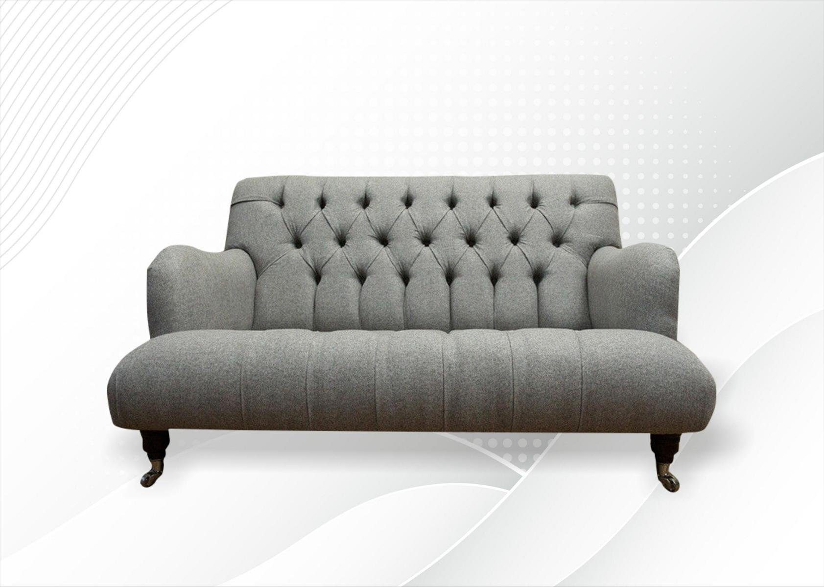 JVmoebel Chesterfield-Sofa, Moderner Chesterfield Zweisitzer Textil