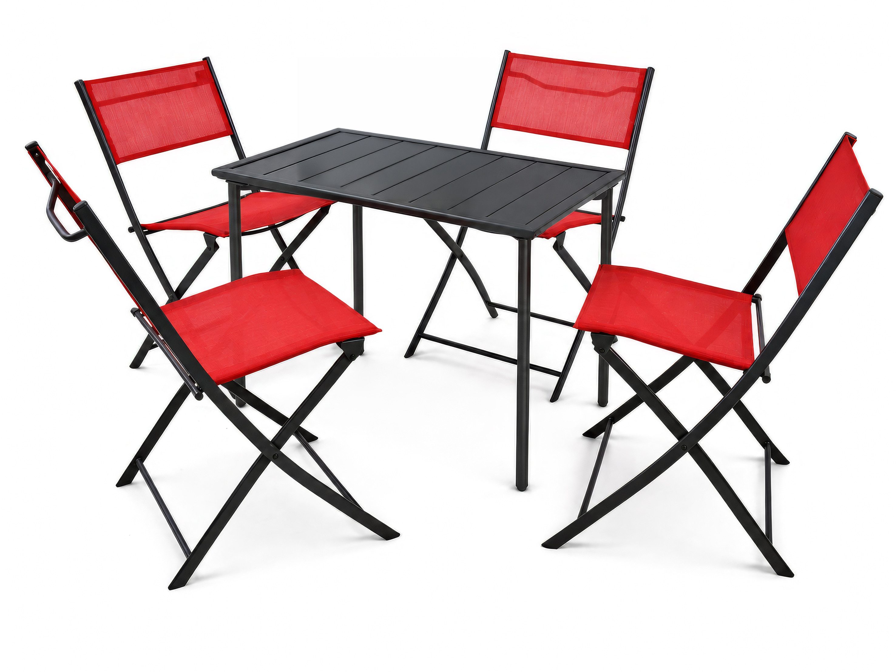 VCM Garten-Essgruppe 5 teiliges Gartenmöbel Balkon Set Sumila mit Tisch, (Set, 5-tlg., 1x Tisch 4x Stuhl)