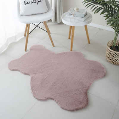 Fellteppich Bär Form, Carpetsale24, Läufer, Höhe: 25 mm, Teppich Plüsch Einfarbig Bärform Kunstfell Kinderzimmer