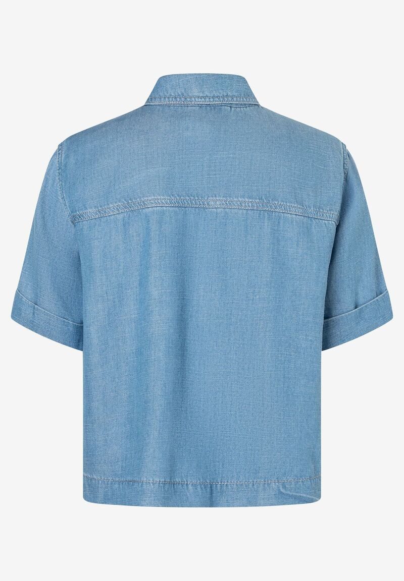 MORE&MORE Kurzarmbluse Jeansbluse günstig online kaufen