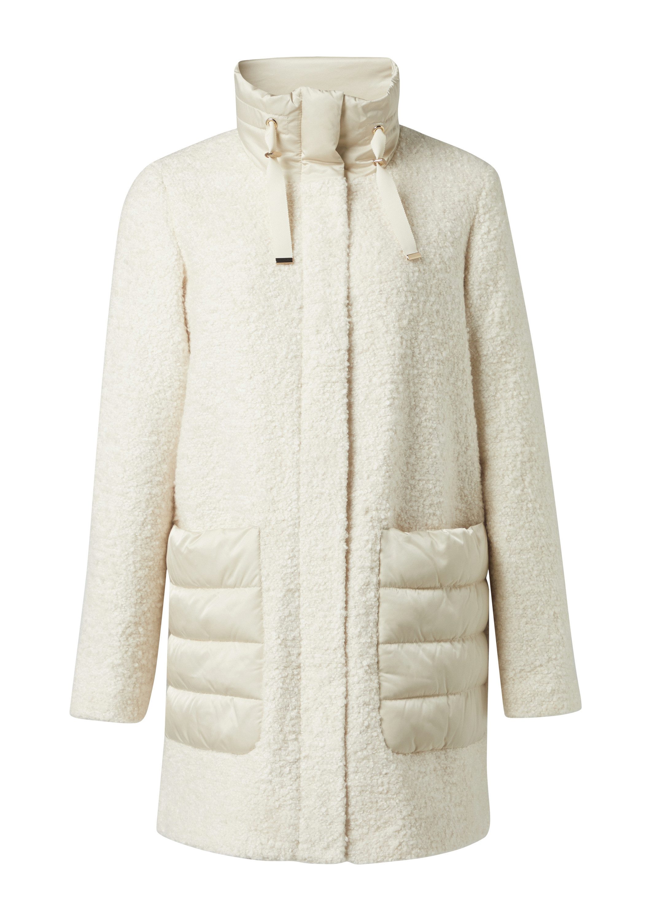 comma Wintermantel Outdoor-Mantel Mantel aus Bouclé-Satin-Mix