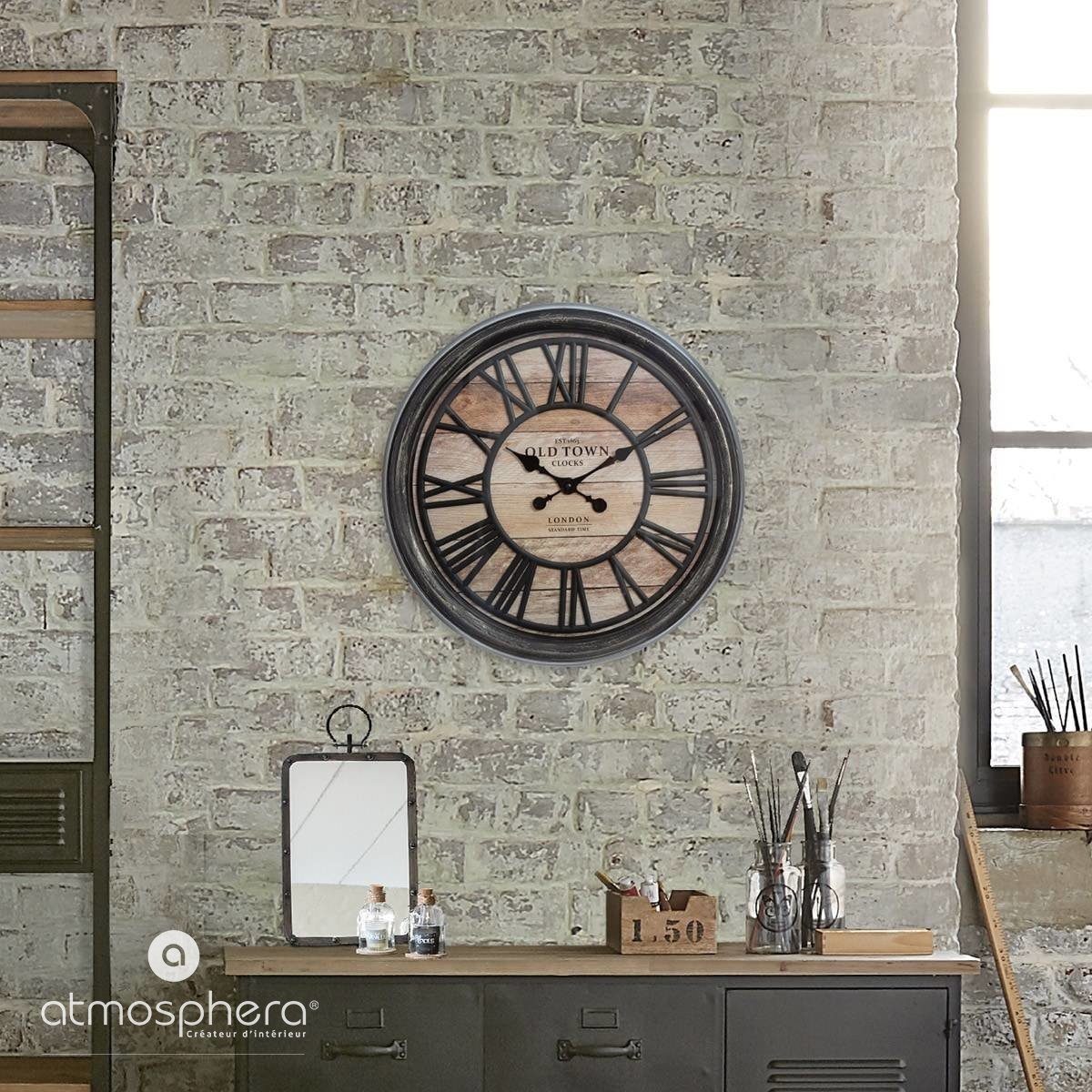 Atmosphera Créateur d'intérieur Wanduhr Wanduhr 3D mit römischen Zahlen, Ø 50 cm, schwarz – Bild 2 von 3
