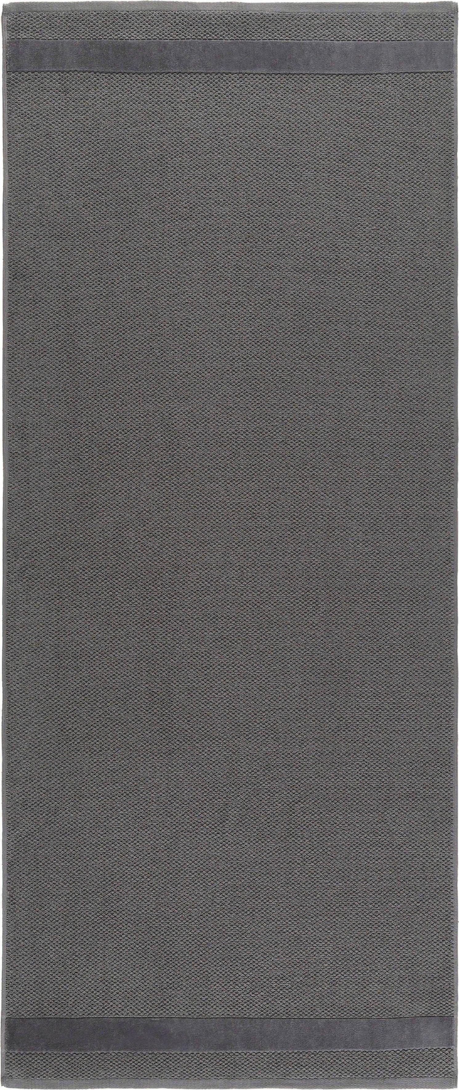 Saunatuch reine Walkfrottee Baumwolle Aron, Egeria steingrau Velourstreifen, (1-St), mit