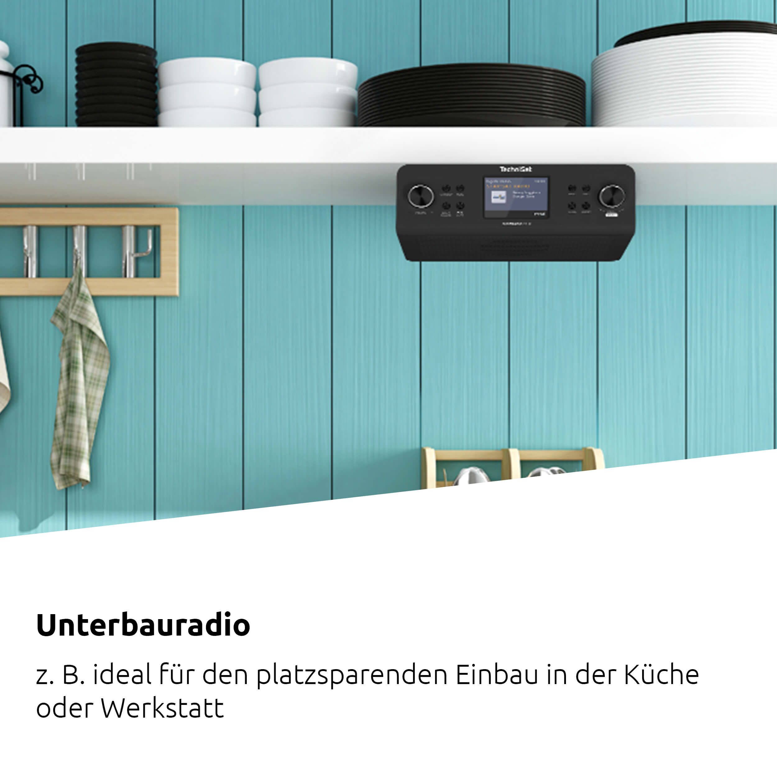 TechniSat DIGITRADIO 21 IR Küchen-Radio (Digitalradio (DAB), Internetradio, FM-Tuner mit RDS, 2 W, Bluetooth, WLAN, App-Steuerung, inklusive Montageplatte) – Bild 3 von 5