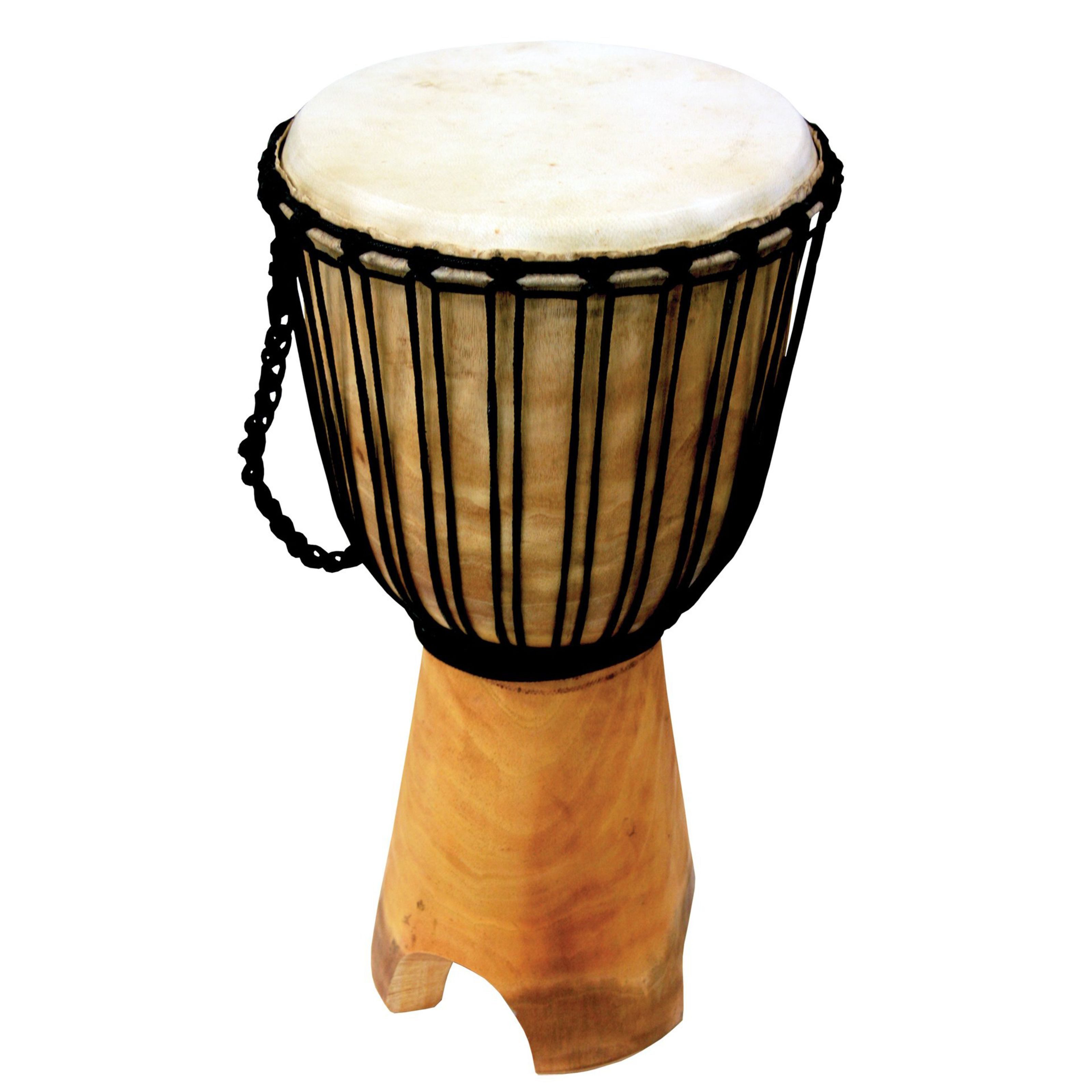 Terré Djemben,Stand-Djemben Set 2 Stück 26 Zoll Mahagoni Naturfarbe Ziegenfell Schnurspannung, Percussion, Djemben, Stand-Djemben - Djembe-Set