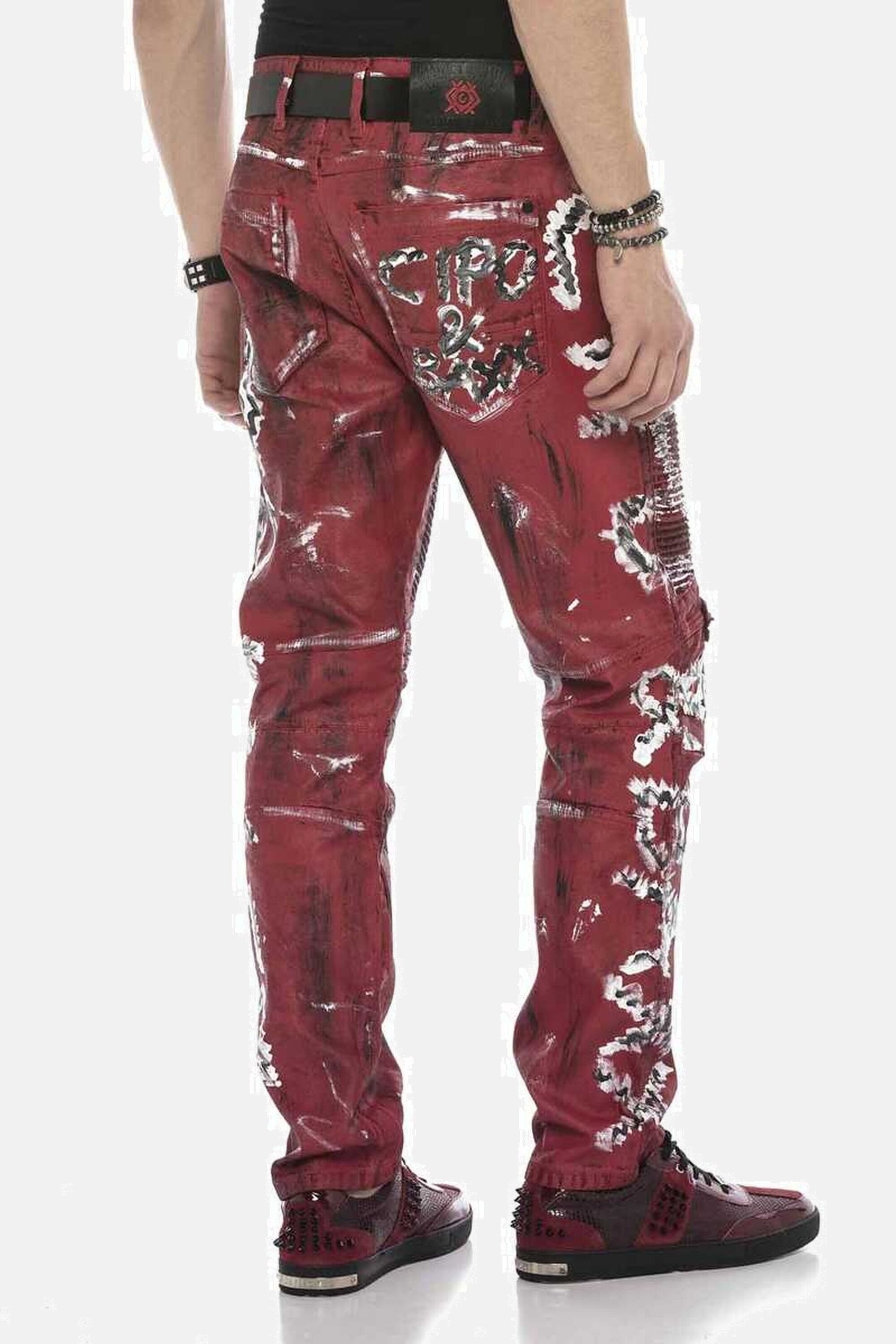 Cipo & Baxx Slim-fit-Jeans DENIM Röhrenjeans mit Farbbeschichtung, CD608