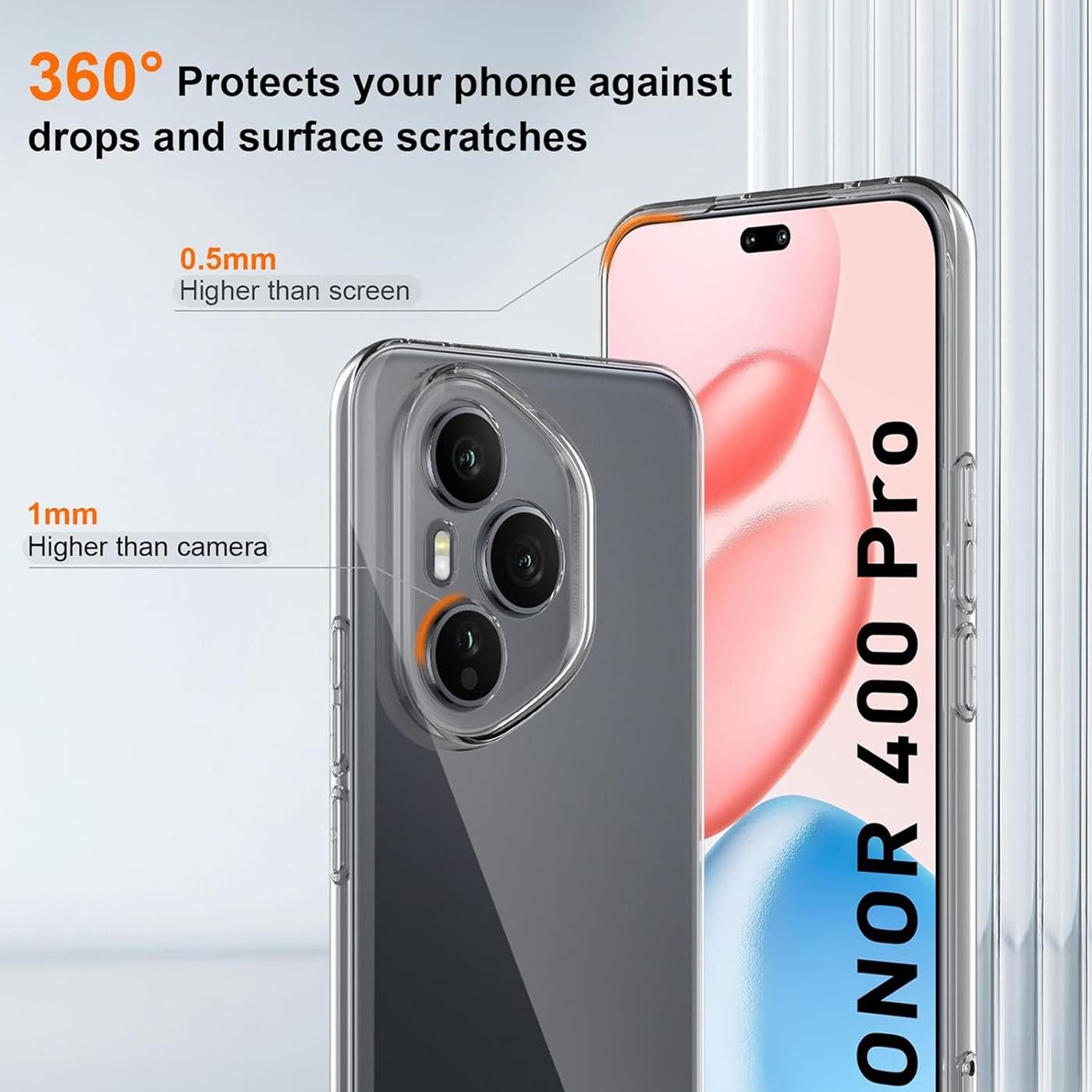 CoolGadget Handyhülle Transparent Ultra Slim Case für Honor 400 Pro 6,7 Zoll, Silikon Hülle Dünne Schutzhülle für Honor 400 Pro Hülle – Bild 2 von 5