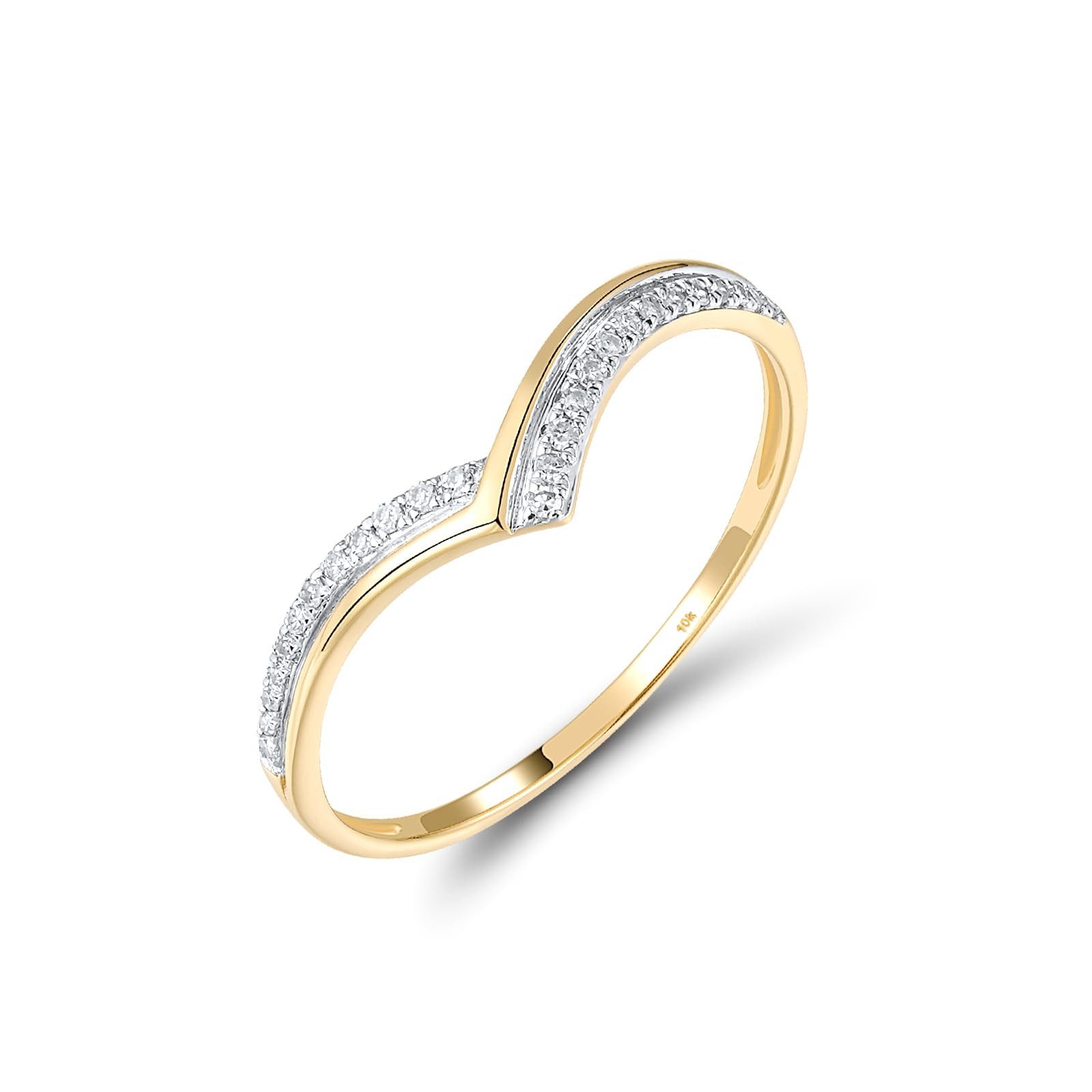 Jumpeak Diamantring Damen-Diamantring, 585er Goldring, Zehenring, Damen-Ehering, Herzförmiger Ring, Ring für den Ringfinger, Damen-Verlobungsring