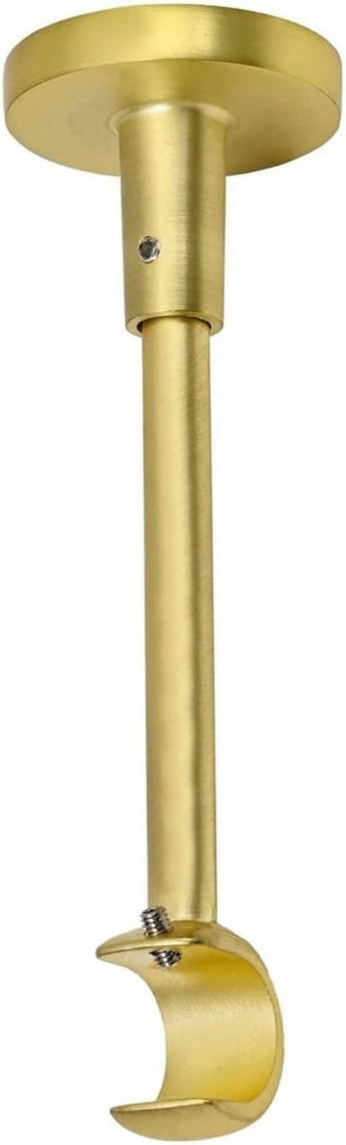 MDEKOR Gardinenstangenhalter für Gardinenstange 19 mm, Deckenträger 1-läufig Messing Gold R-TYP