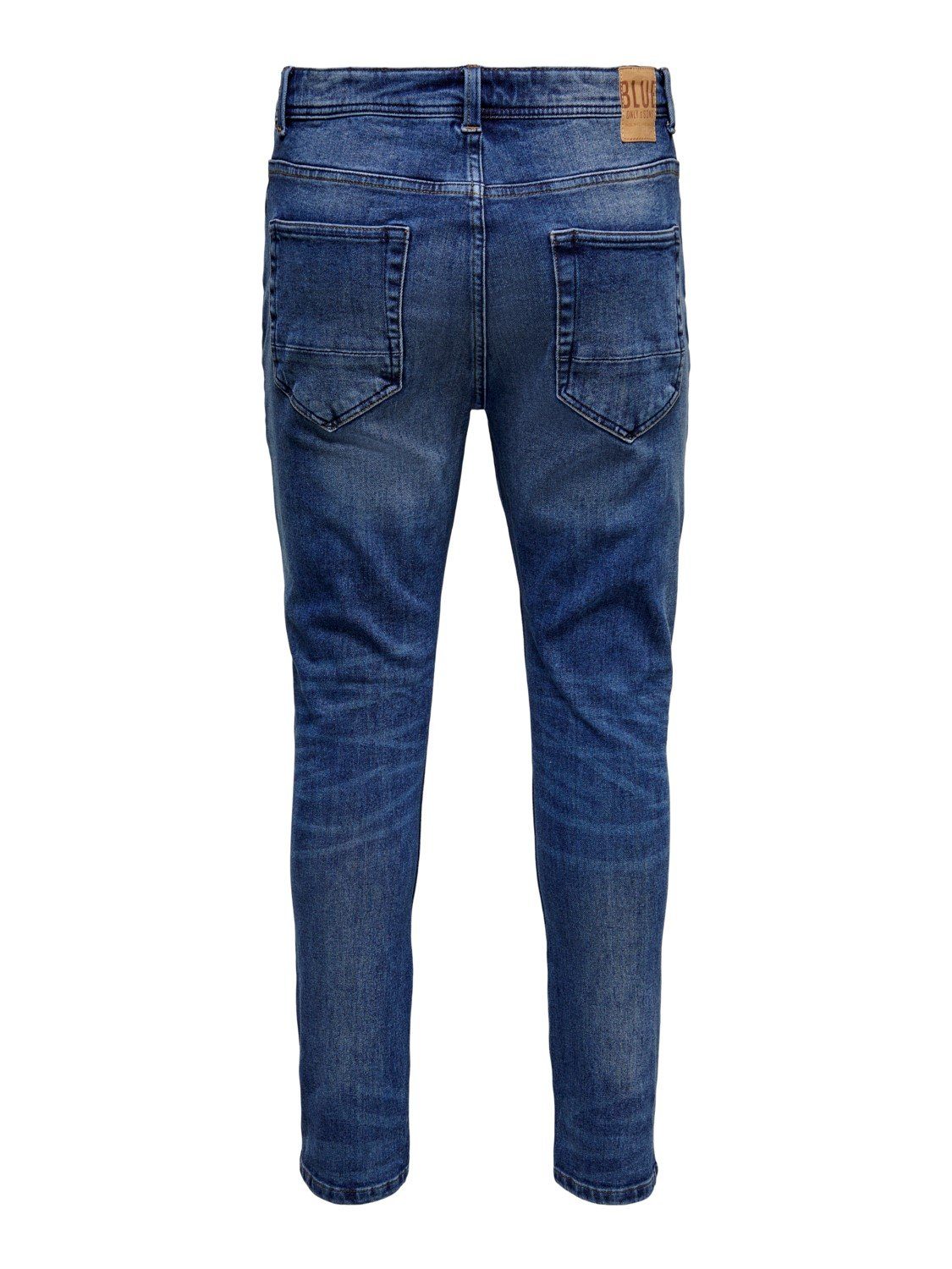 Herren Jeans ONLY & SONS Slim-fit-Jeans 3966 (slim fit, 1-tlg., Knöpfe) Slim Fit Jeans Basic Denim Hose ONSLOOM Stretch Tapered 