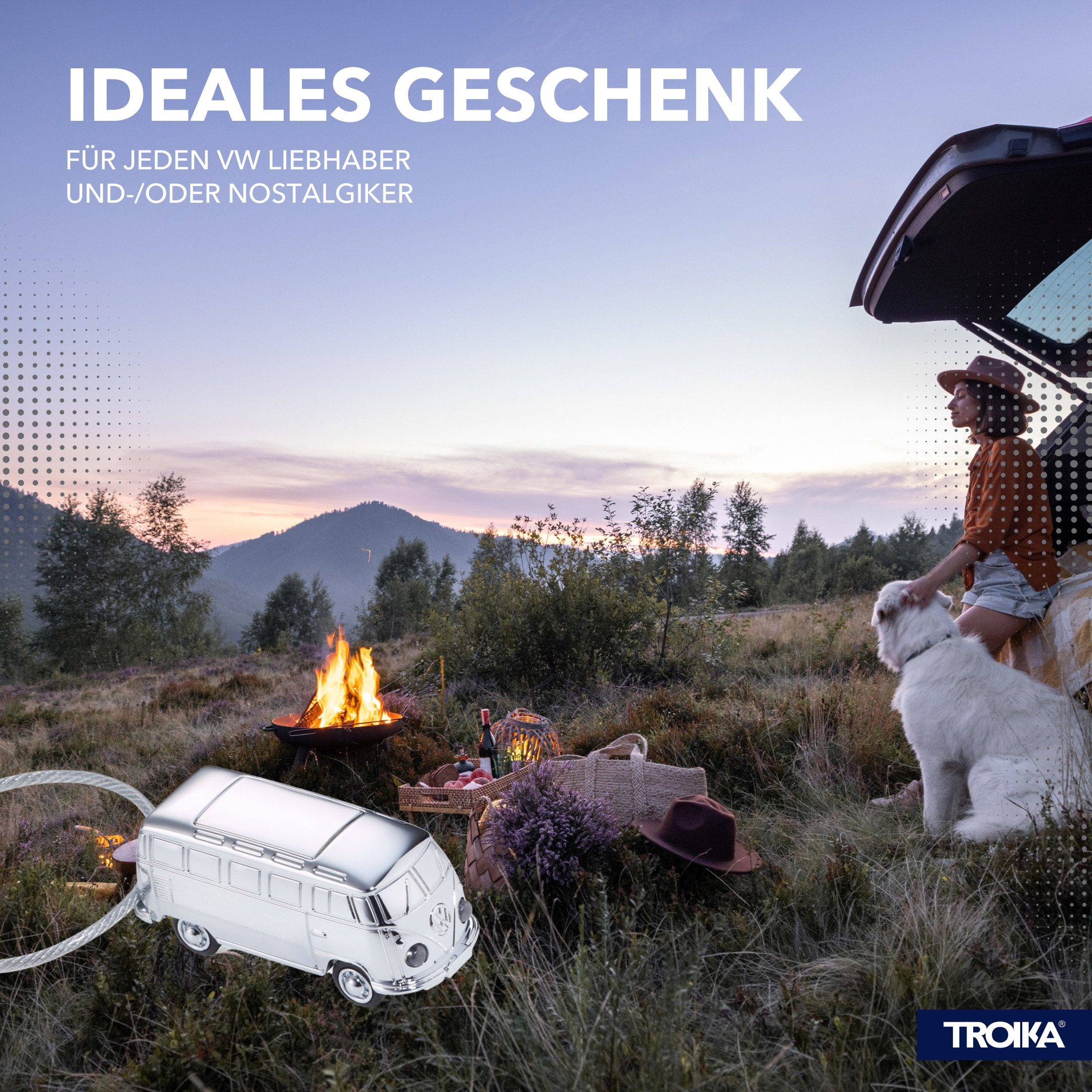 TROIKA Schlüsselanhänger LIGHT BULLI T1 1962