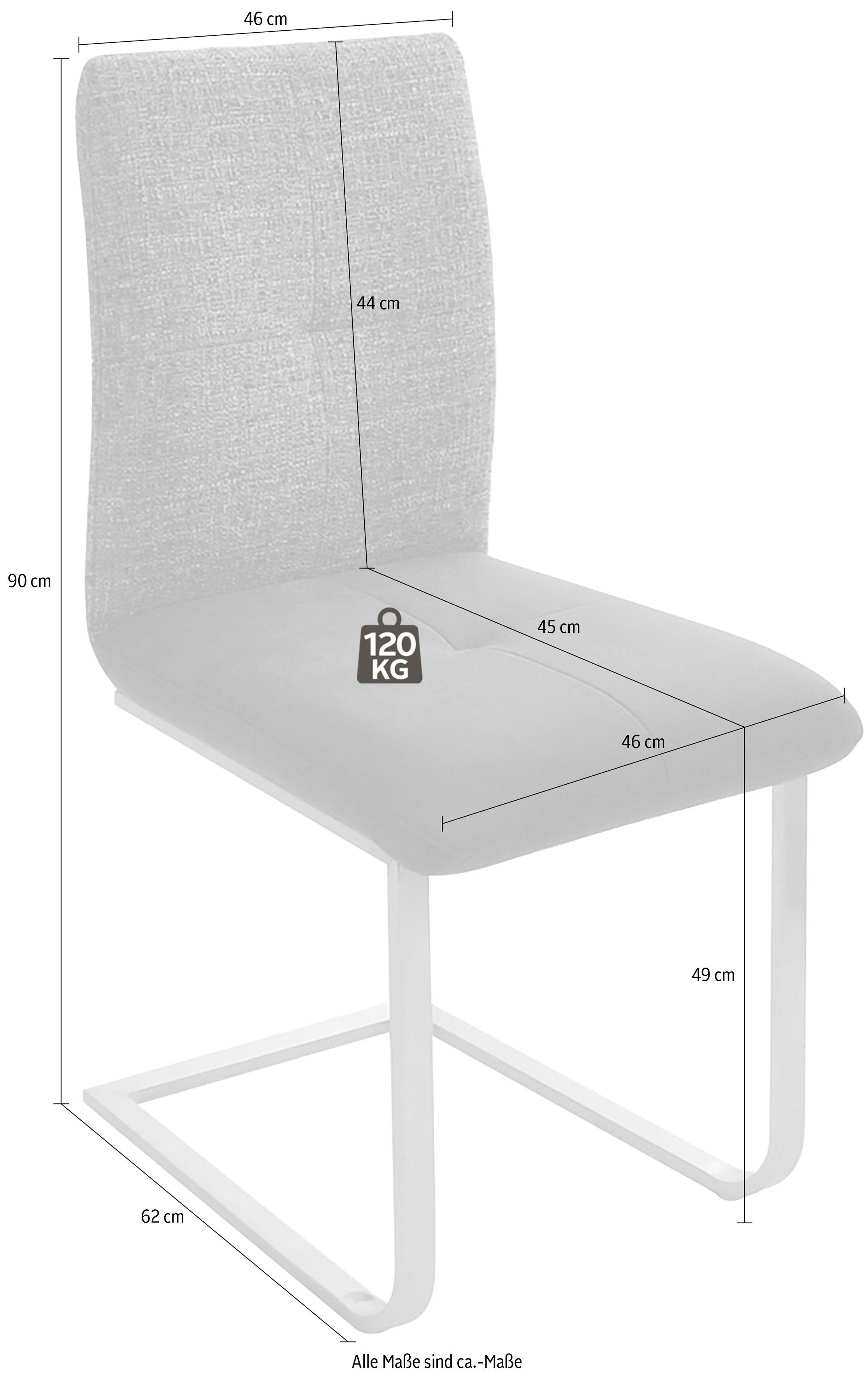 Metallgriff in Rücken gesteppt Materialmix K+W & St), Wohnen mit Freischwinger Rücken, am und schlamm Giacomo II 2 schlamm | Komfort Sitz (Set,