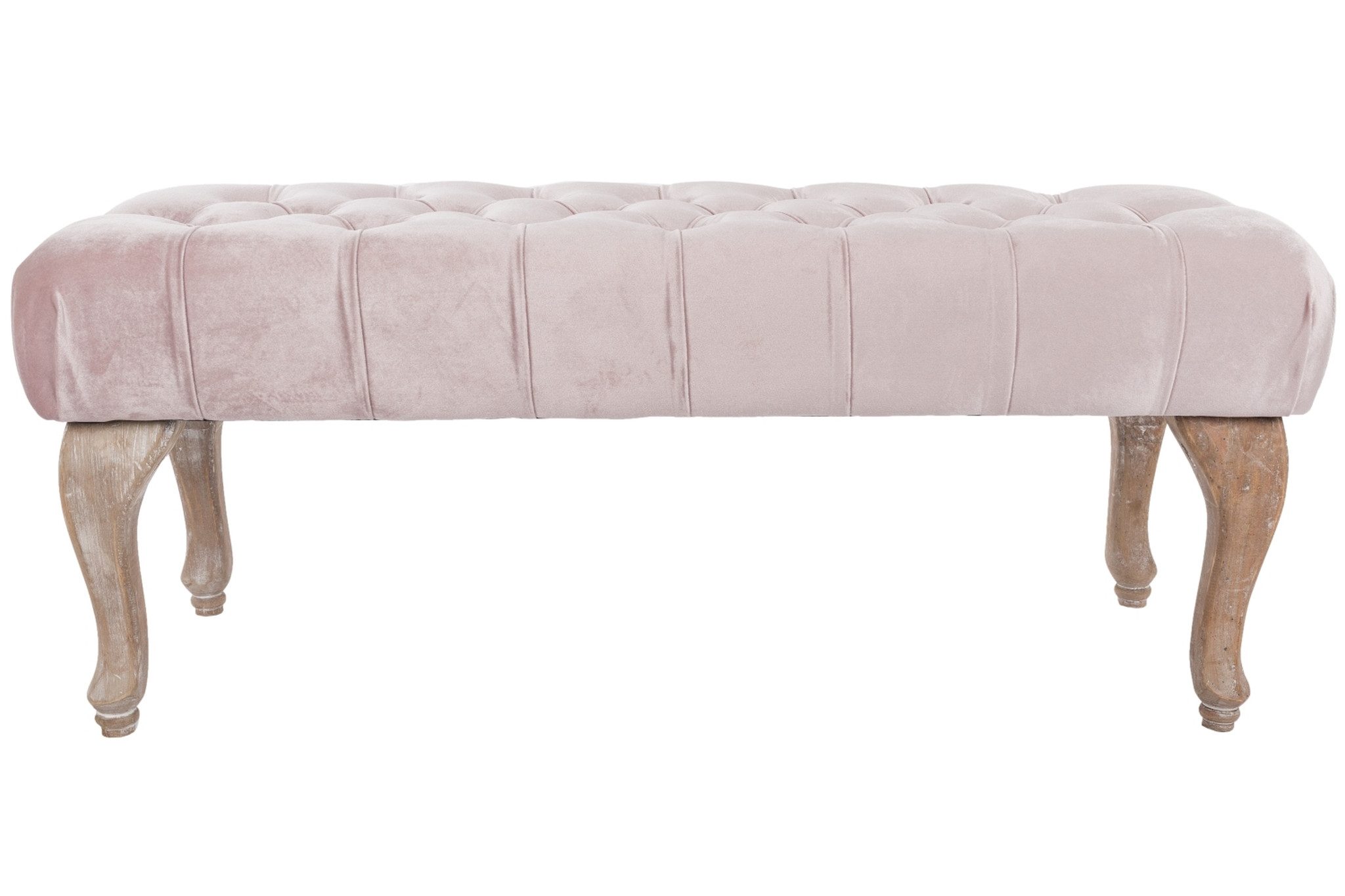 Wohnando Sitzbank Polsterbank "Ivy" Samt Bezug, Knopfhebung, Sitzhocker Schlafzimmer, 100x40x42 cm, Flur, Schminkbank, edles rose