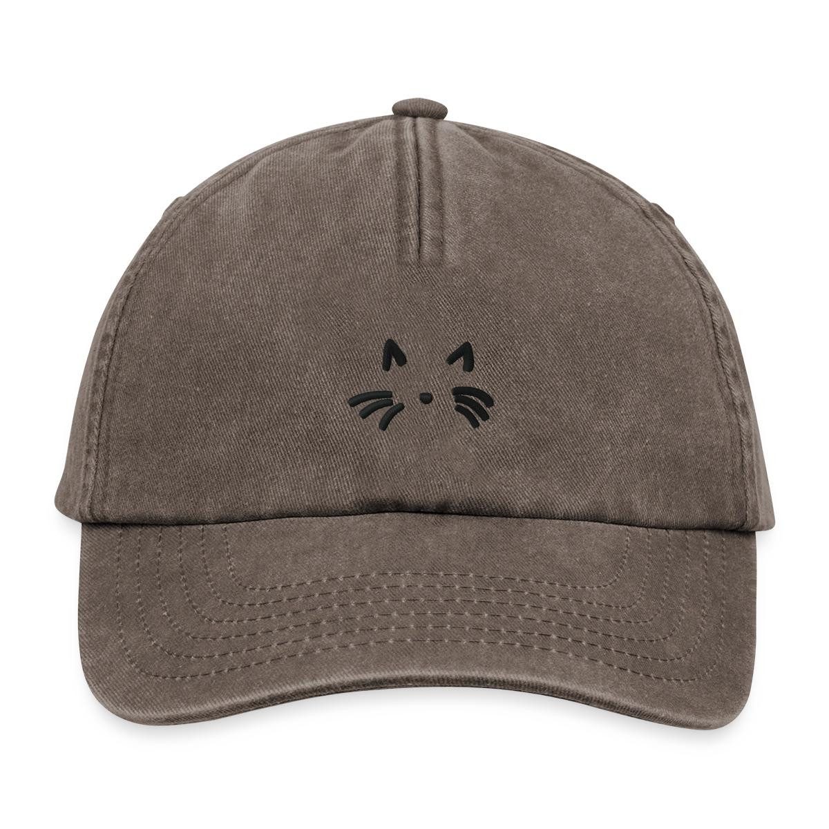 Spreadshirt Baseball Cap Katzen Gesicht Vintage Cap (1-St)