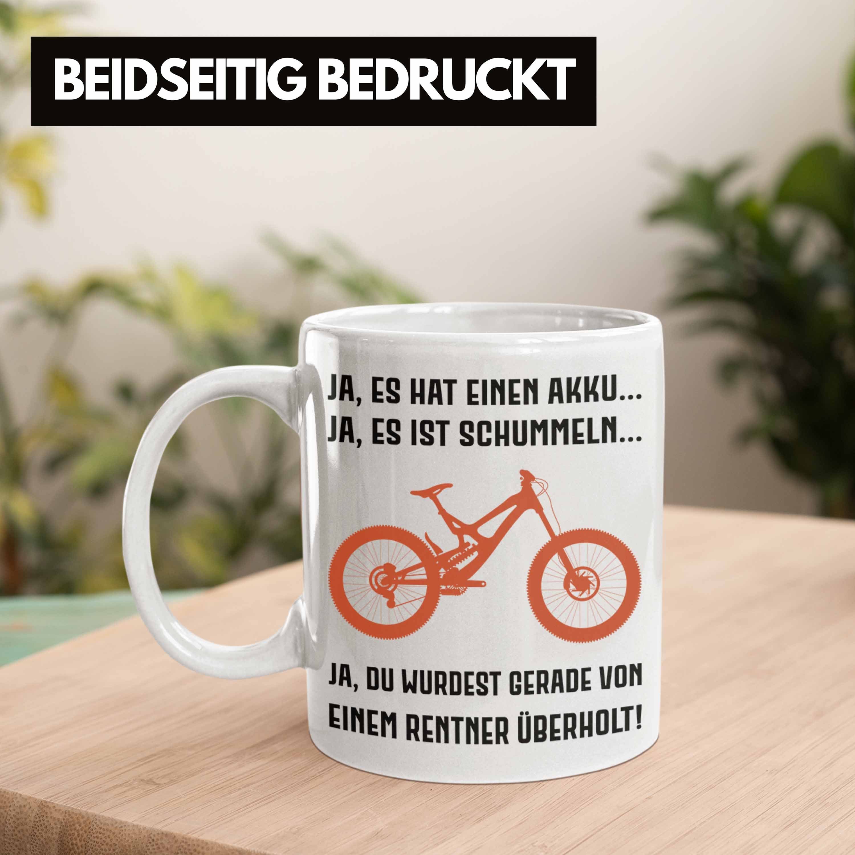 Ebike Kaffeetasse Rentner Tasse Tasse Trendation Trendation Spruch mit Elektrofahrrad Geschenke Geschenk - Lustige Sprüche E-Bike Rentnerin Weiss