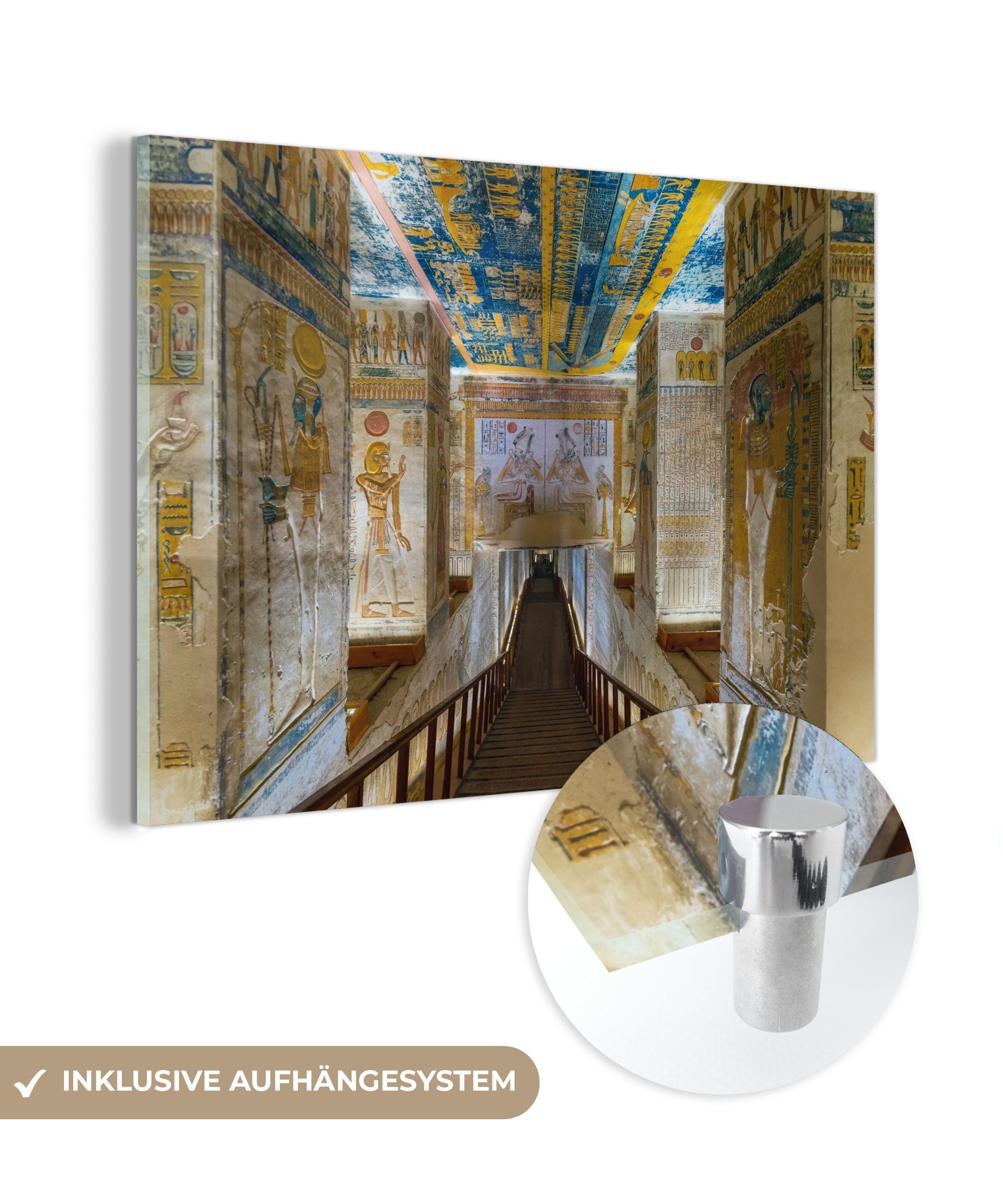 MuchoWow Acrylglasbild Das Innere eines ägyptischen Gebäudes, (1 St), Acrylglasbilder Wohnzimmer & Schlafzimmer
