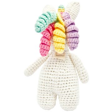 miniHeld Babypuppe Handgestrickter Einhorn gehäkelt aus Baumwolle Spielzeug 16 cm
