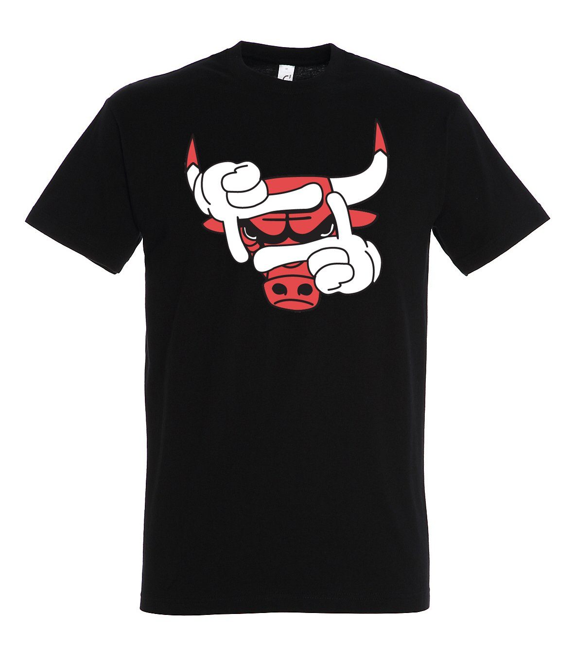 modischem Designz Herren T-Shirt T-Shirt Frontprint Youth Sport mit Schwarz Bulls