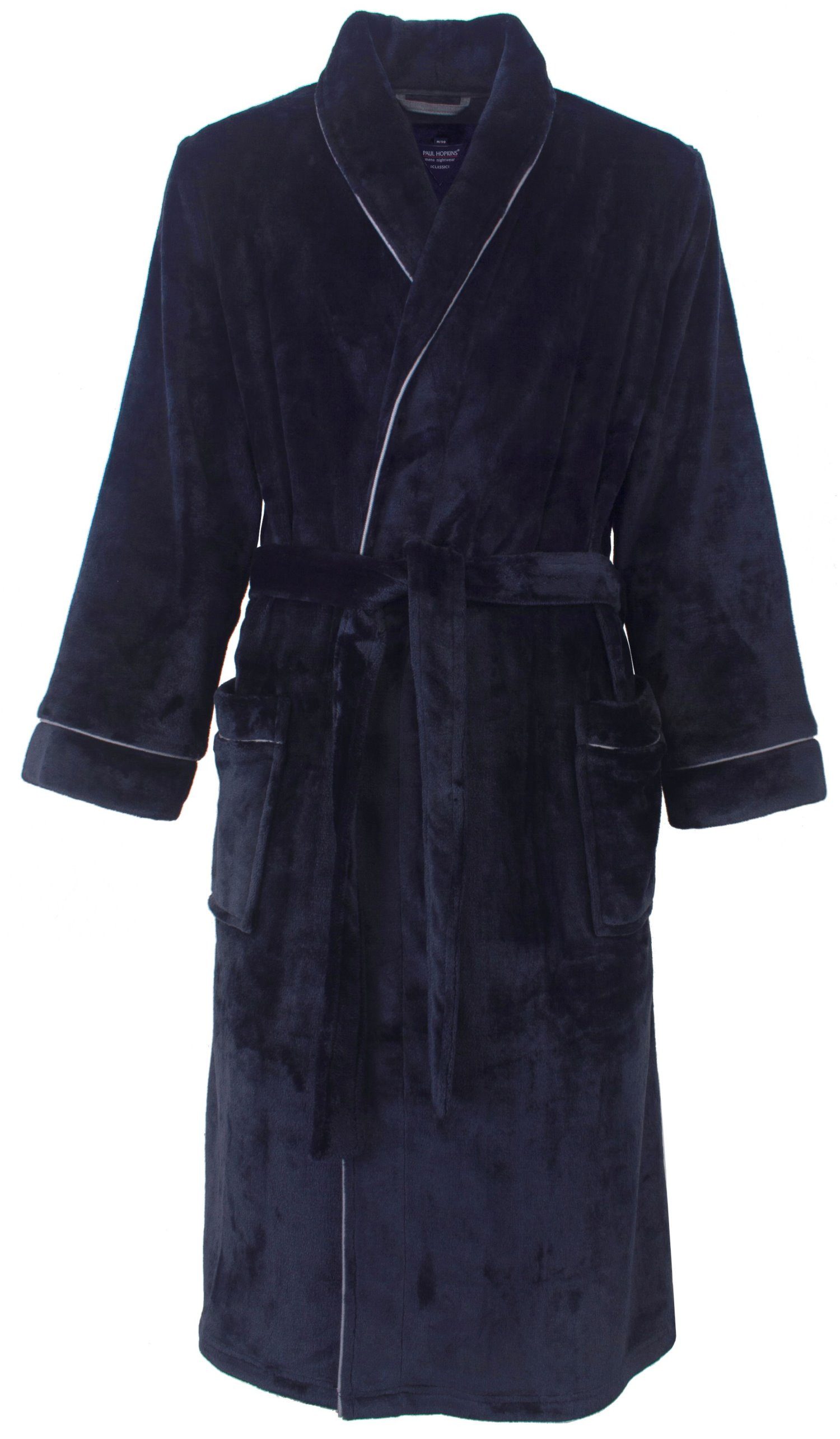 Paul Hopkins Herrenbademantel Herren Morgenmantel, Midi, Polyester, Schalkr günstig online kaufen