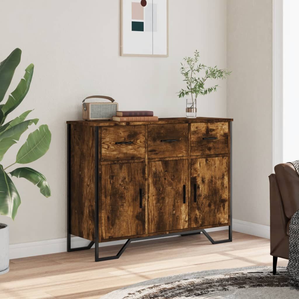 vidaXL Sideboard Sideboard Räuchereiche 97x32,5x74,5 cm Holzwerkstoff (1 St günstig online kaufen