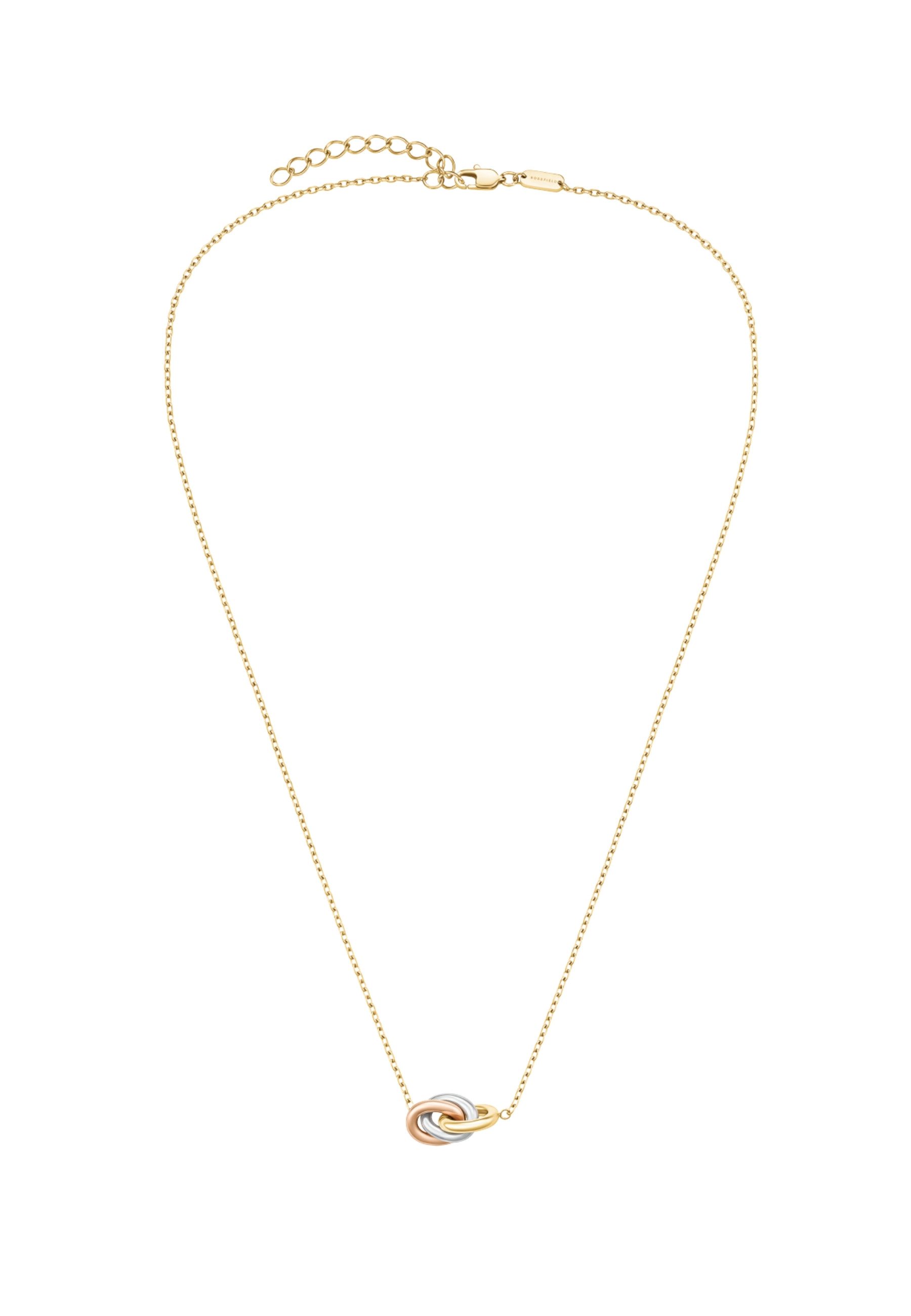 ROSEFIELD Edelstahlkette Rosefield Damen 3 Rings Halskette Dreifarbig Plattiert