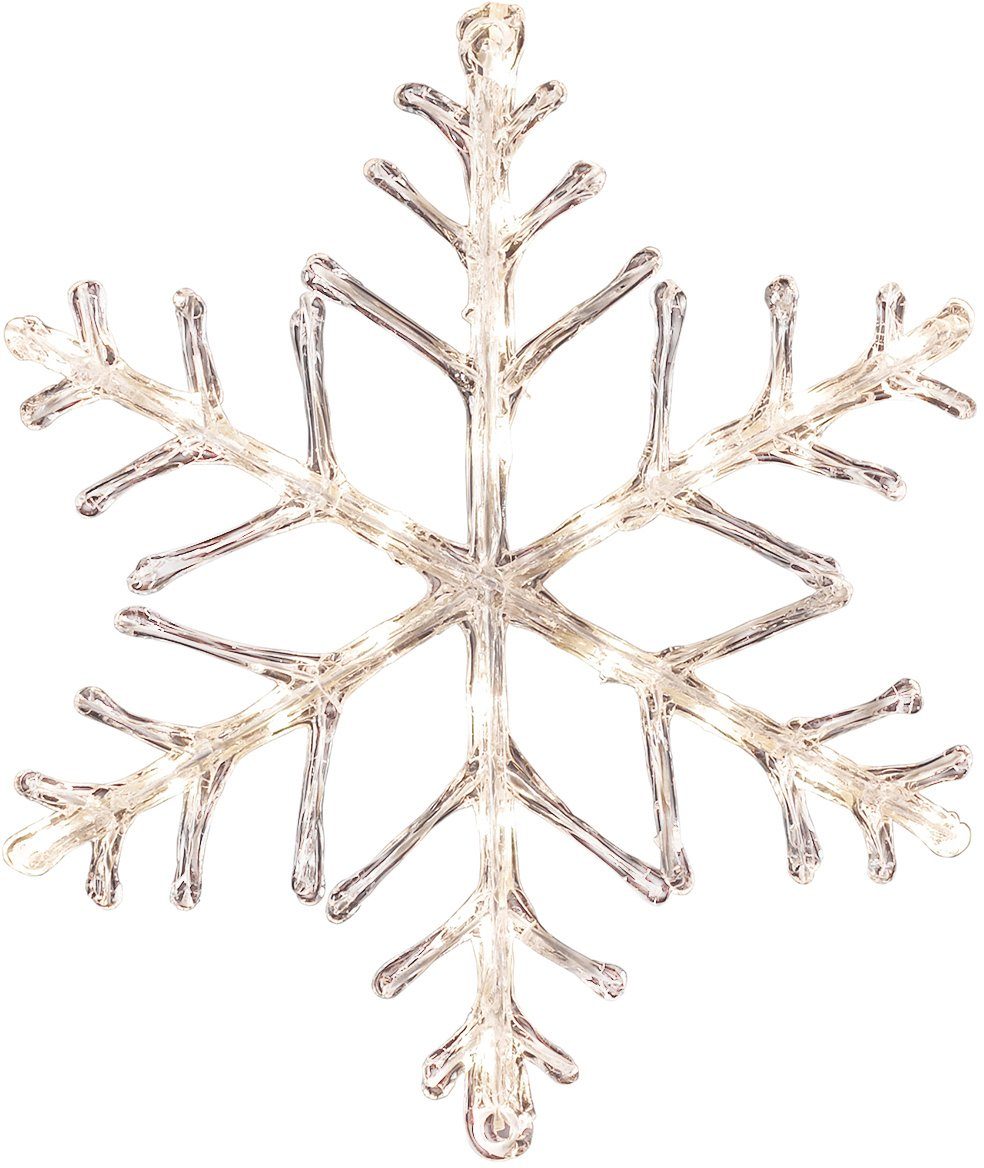 KONSTSMIDE LED Stern Weihnachtsstern, Weihnachtsdeko aussen, LED fest integriert, Warmweiß, LED Acryl Schneeflocke, 24 warm weiße Dioden