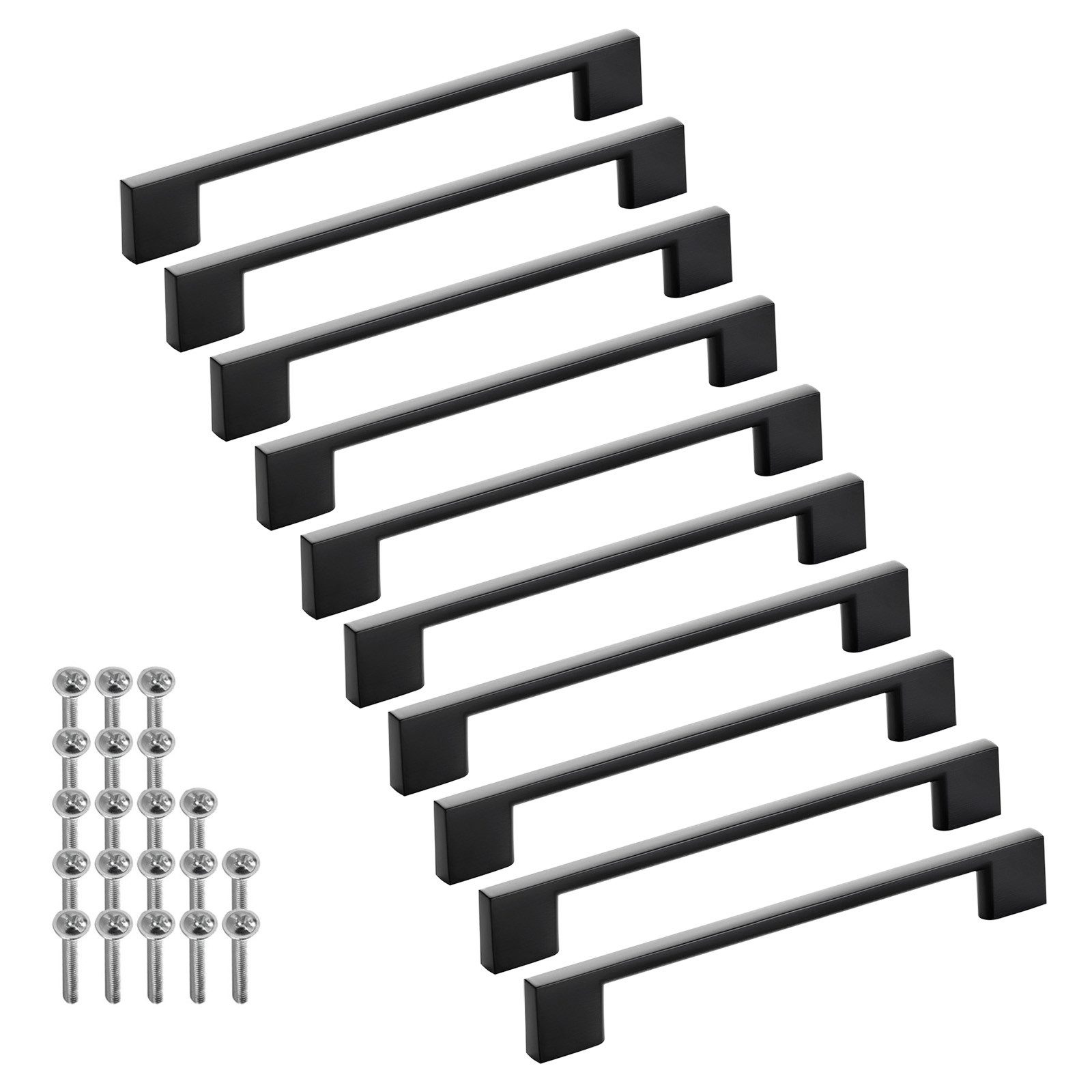 SO-TECH® Möbelgriff Bügelgriff Blackline XII schwarz matt - inkl. Schrauben (Spar-Set, 10-St), Schubladengriff Schrankgriff Bohrlochabstand (BA) 160 mm