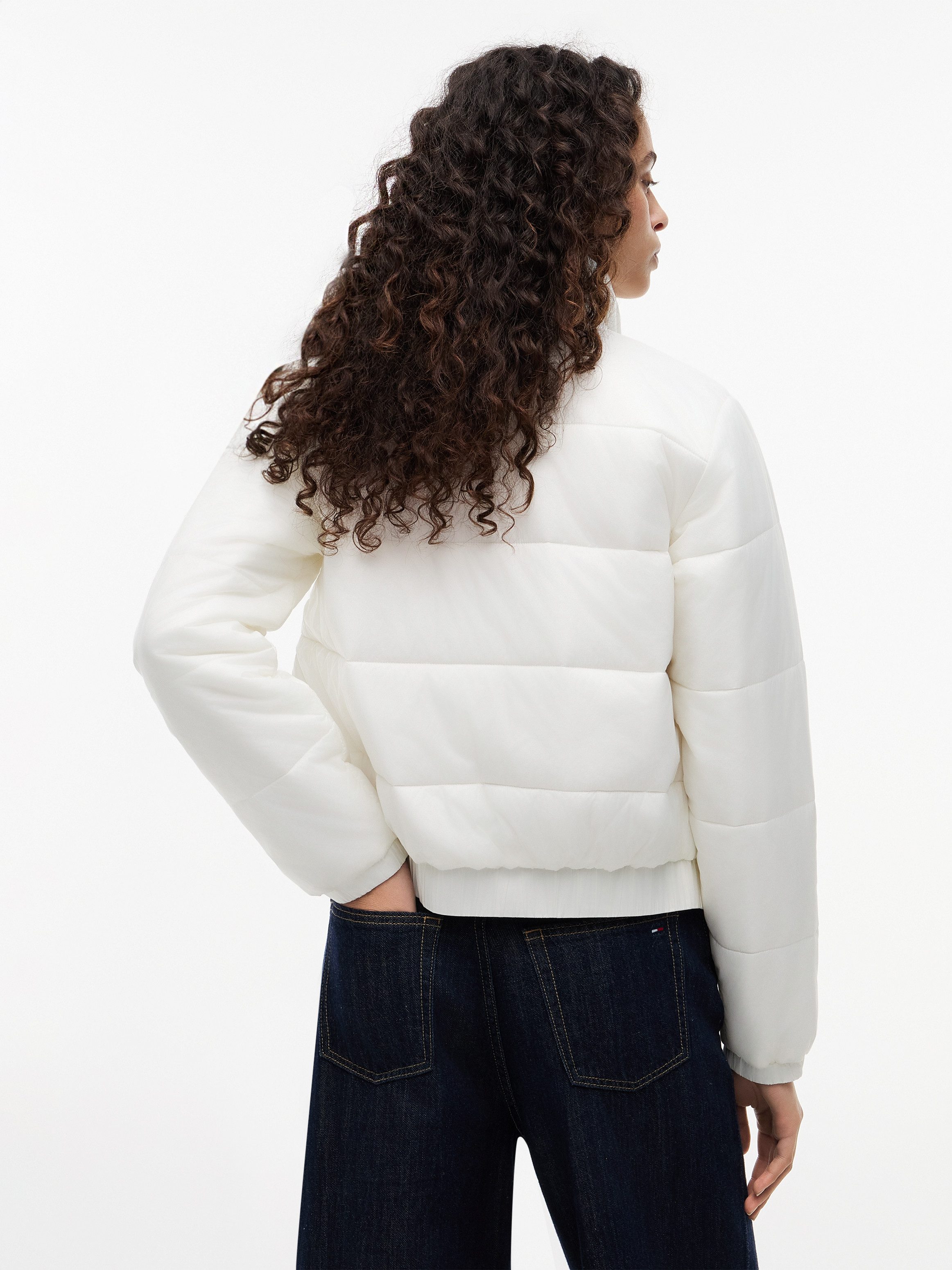 Tommy Jeans Steppjacke TJW REG PADDED JACKET Steppware, Reißverschlusstaschen, Stehkragen