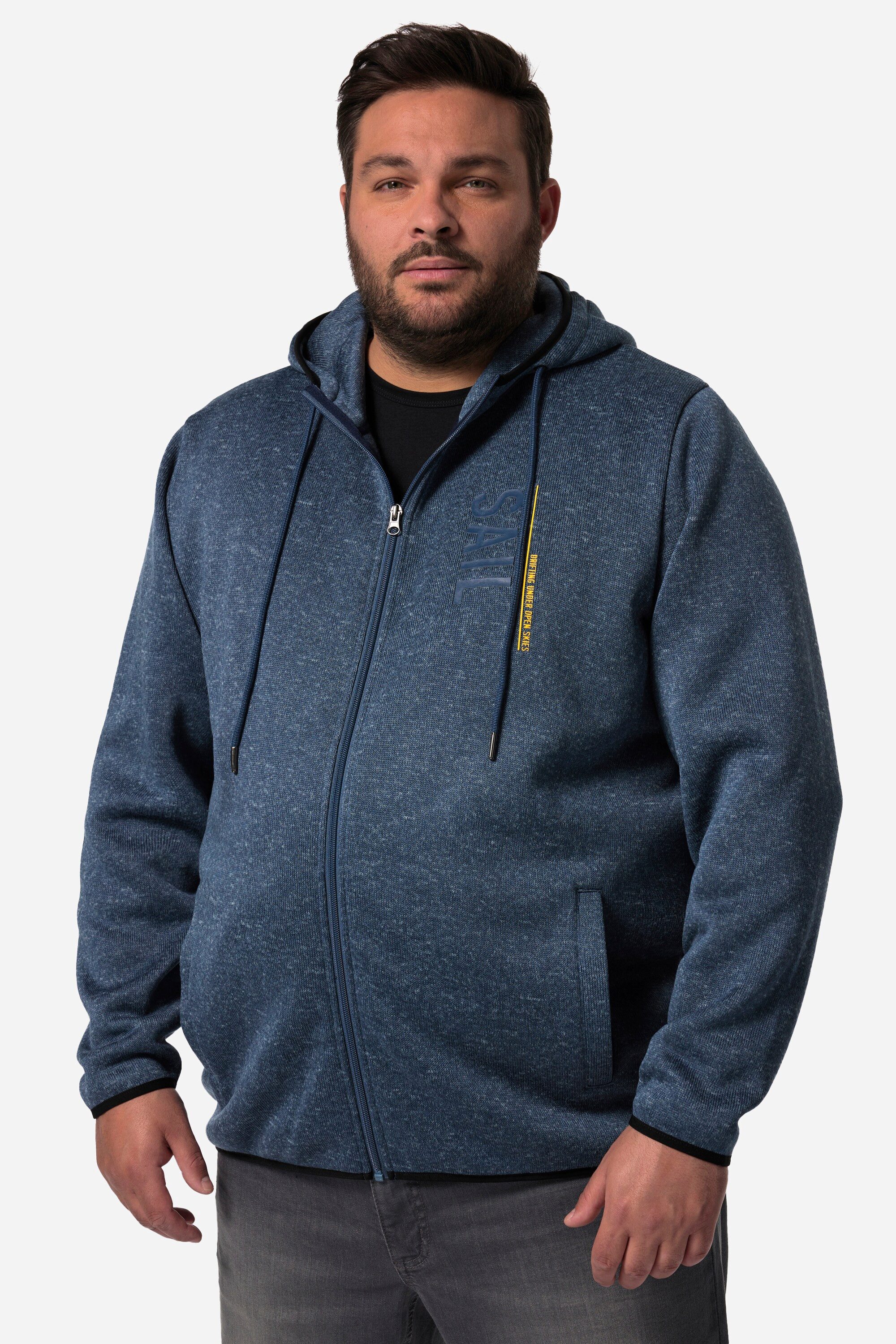Men Plus Fleecejacke Strickfleece-Jacke Kapuze