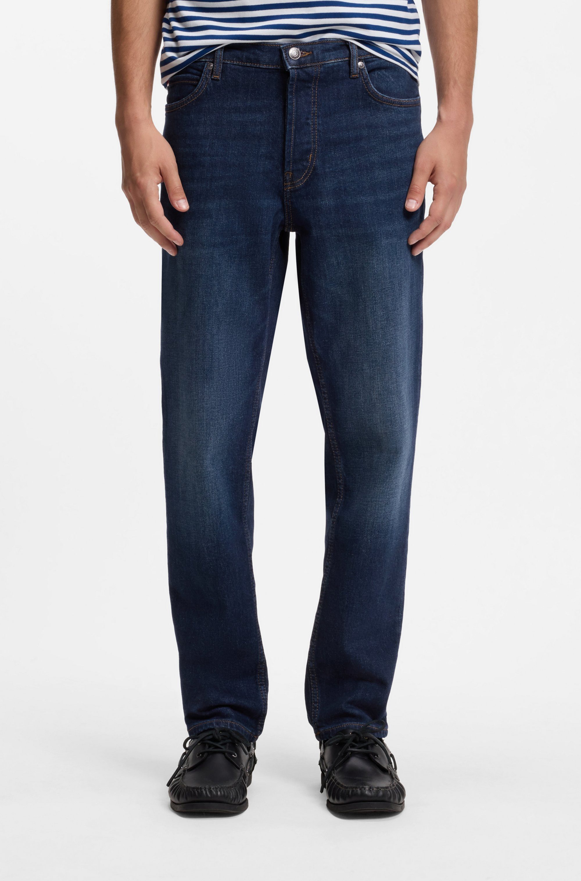 HUGO Tapered-fit-Jeans HUGO 634 aus Stretch-Denim, mit Knopfleiste
