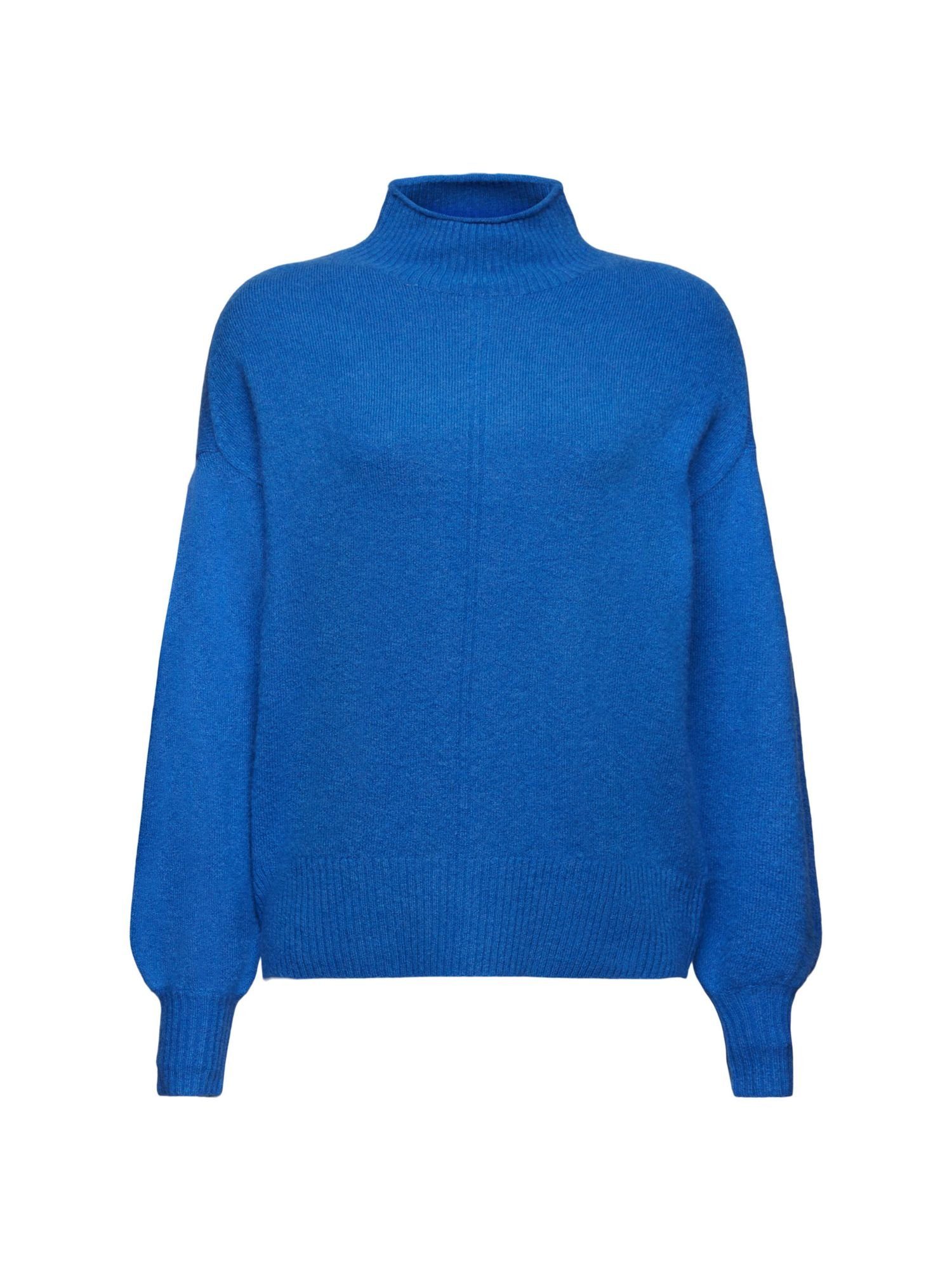 Esprit BLUE Pullover mit Stehkragenpullover BRIGHT Stehkragen