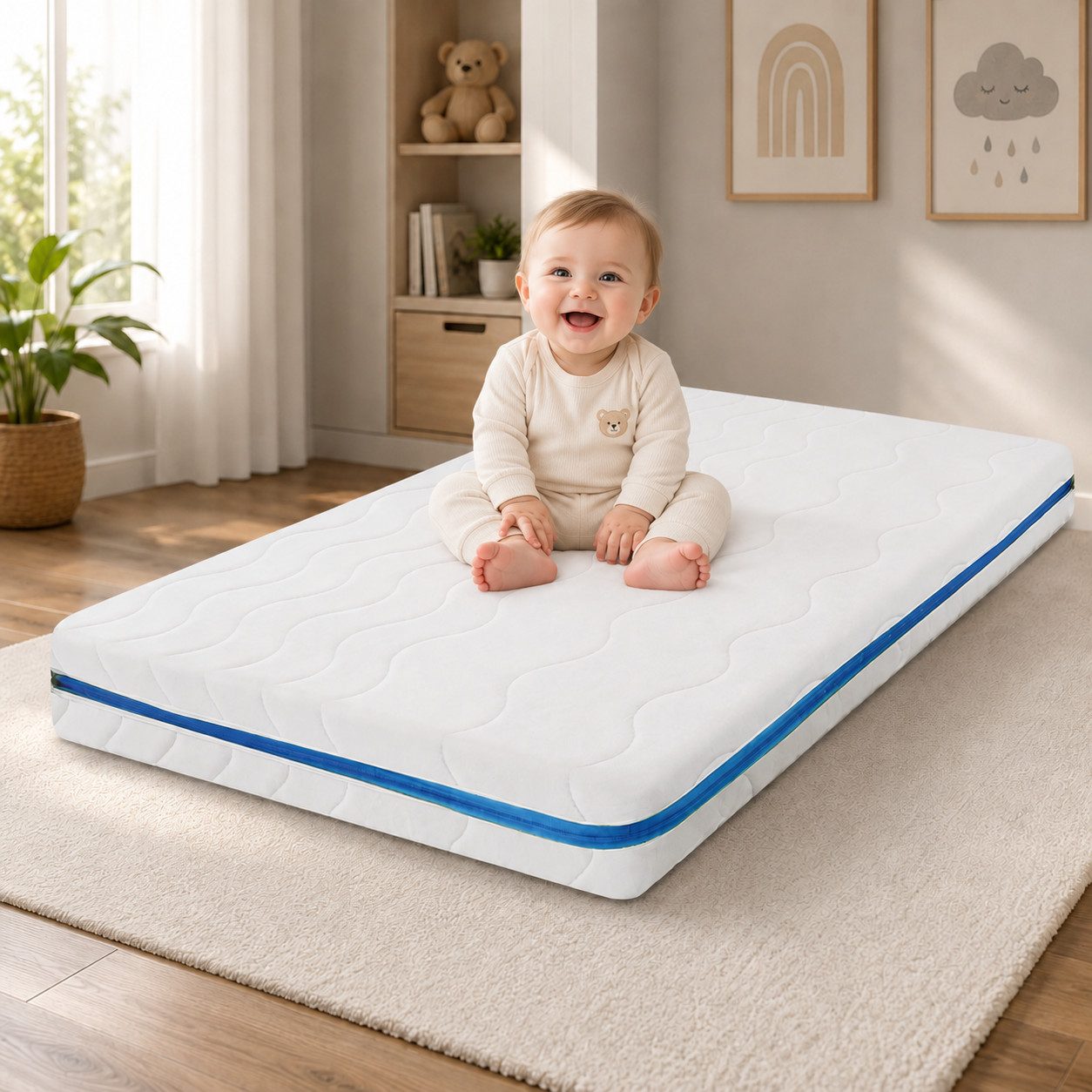 Kindermatratze Easy Active Kaltschaummatratze 90x200 cm mit Bezug, Best for Home, 10 cm hoch, (Einzelartikel, 60x120 70x140 80x160 80x180 90x200 140x200 180x200 cm), Schaumstoffmatratze, Kindermatratze mit Reißverschluss