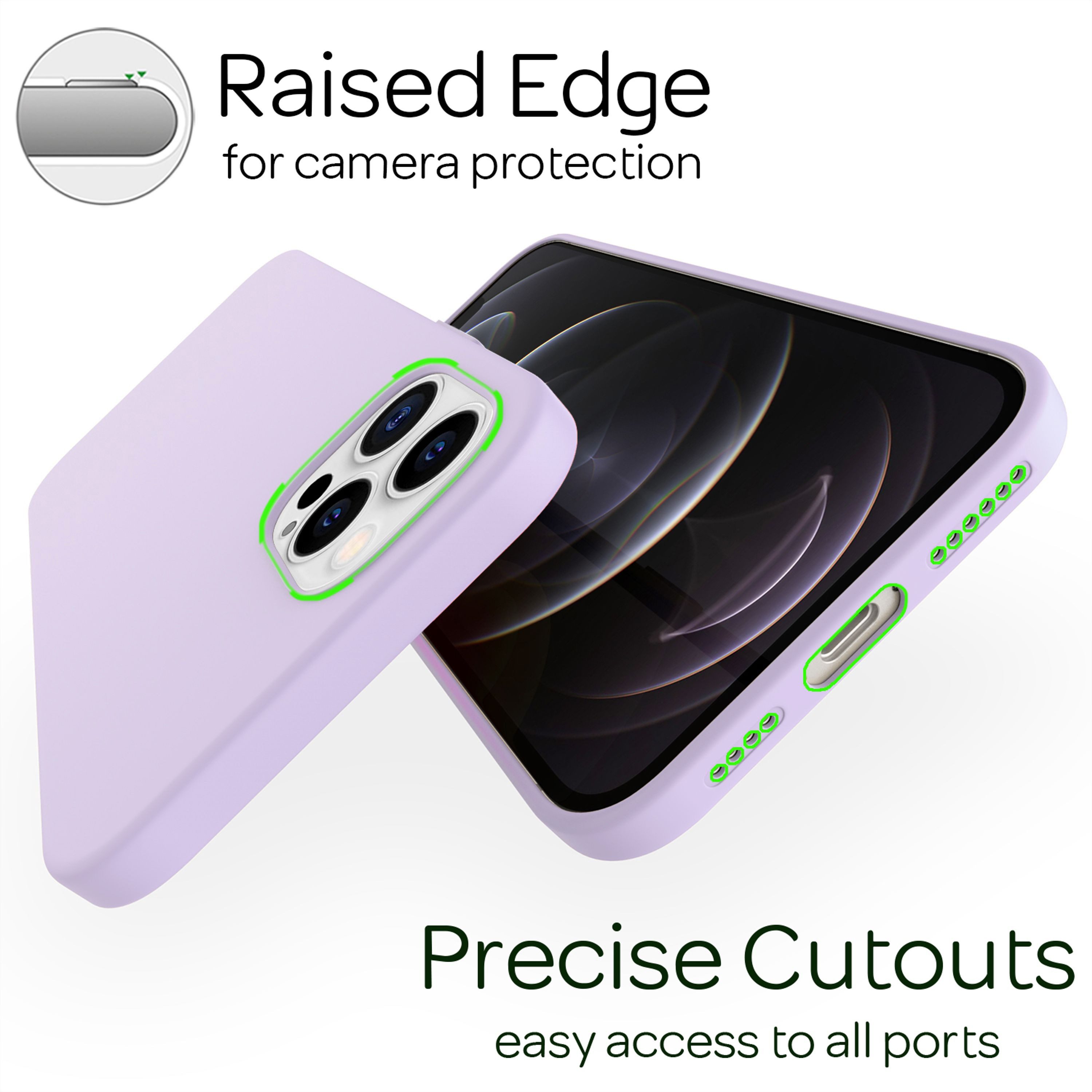 Nalia Smartphone-Hülle Apple iPhone 12 Pro Max 17 cm (6,7 Zoll), Silikon Hülle mit stabilem Kern / Schmutzresistent / Innen Mikrofliess