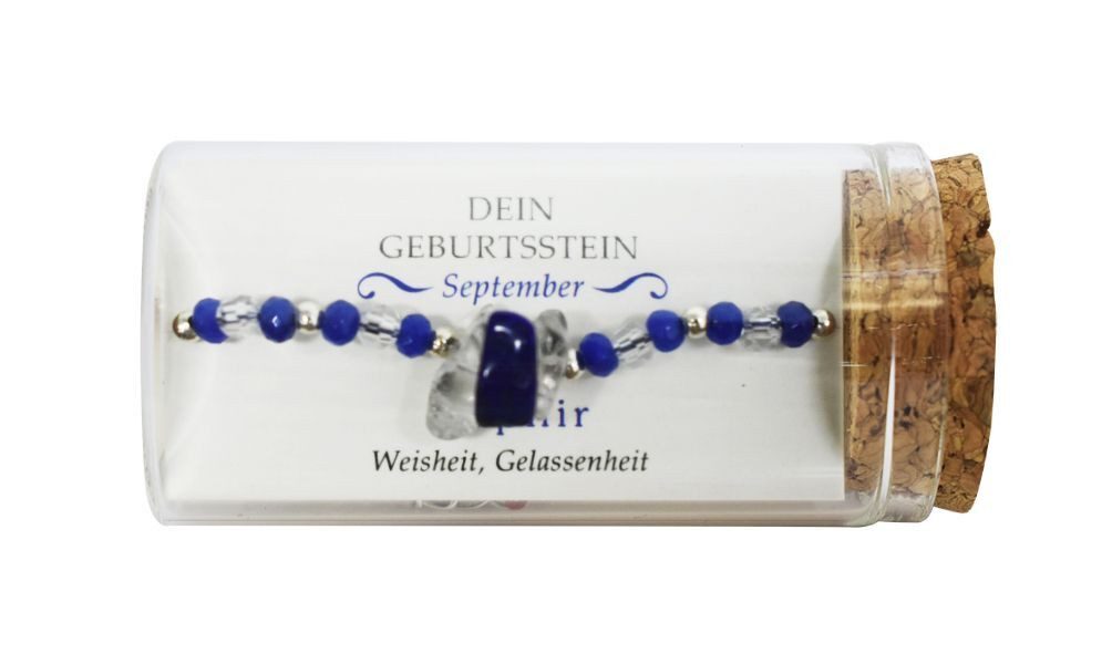 Jojo Armband "September" Geburtsstein Armband im Gläschen