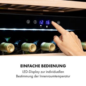 Klarstein Weinkühlschrank Vinsider 41 bottle Duo, für 41 Standardflaschen á 0,75l,2 Zonen Wein Flaschenkühlschrank Weintemperierschrank Weinschrank