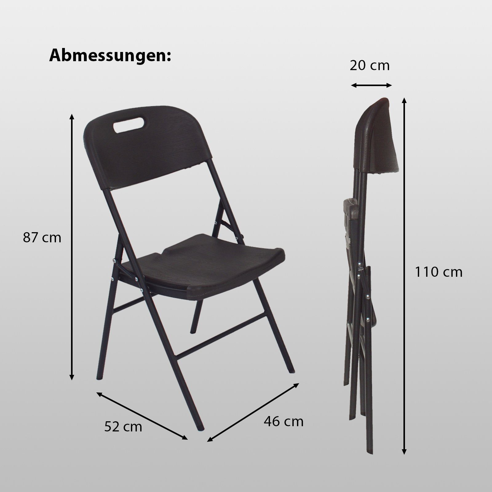 TRUTZHOLM Bistrotisch Balkonmöbel Ø (pflegeleicht), Campingmöbel 4 klappbar Stühle Bistrotisch und Gartenmöbel grau