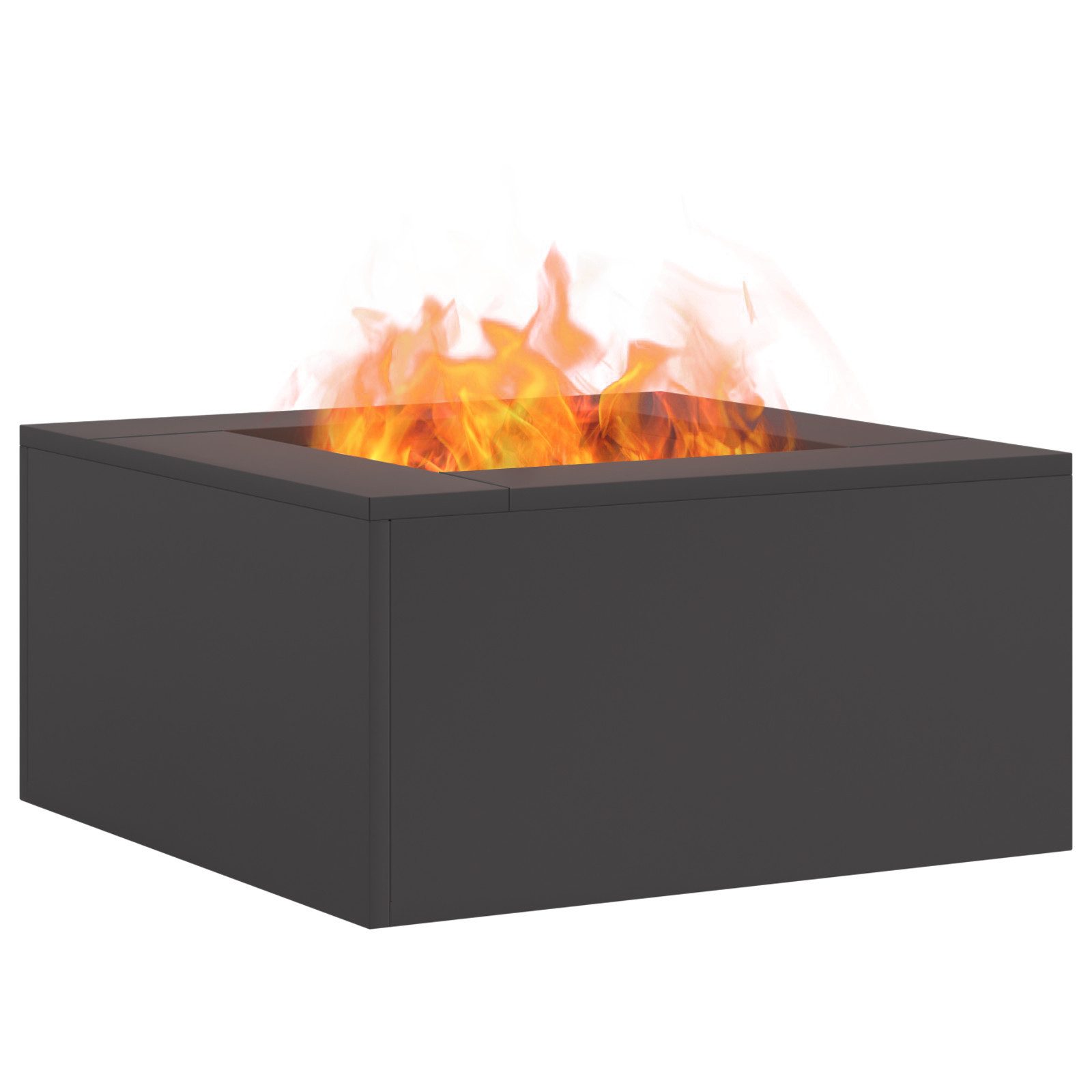 vidaXL Feuerstelle Feuerstelle Quadratisch Schwarz 60x60x30 günstig online kaufen