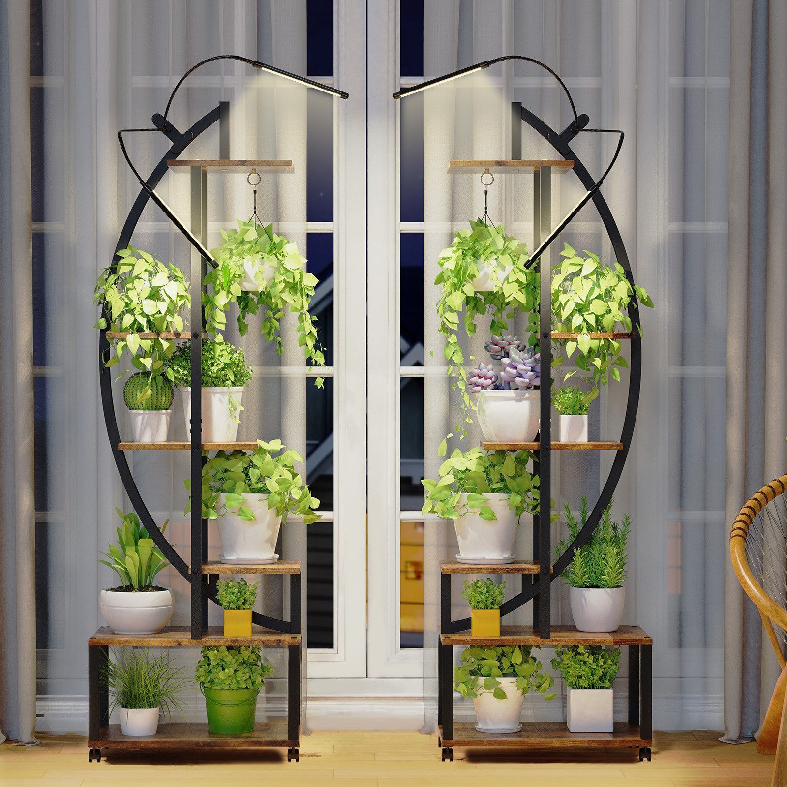 Jibenhome Pflanzentreppe 6 stufiger Metall-Pflanzenständer, mit Pflanzenzuc günstig online kaufen