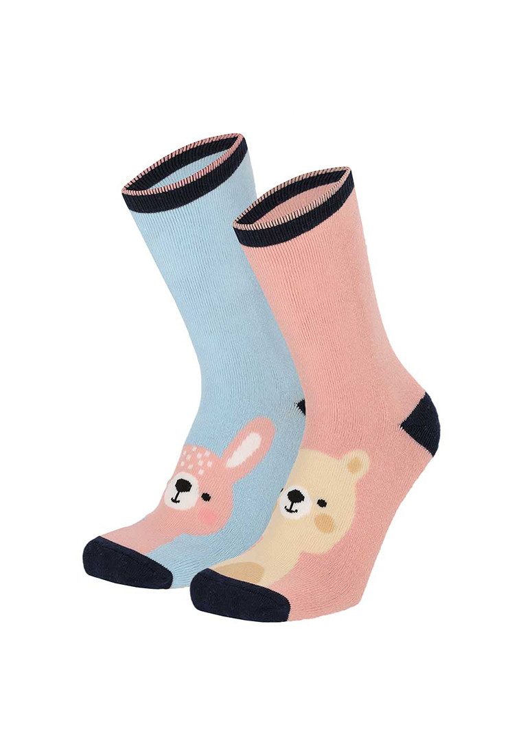 Yuhu ABS-Socken Mädchen Stoppersocken 2er Pack rutschfest Tier Motiv