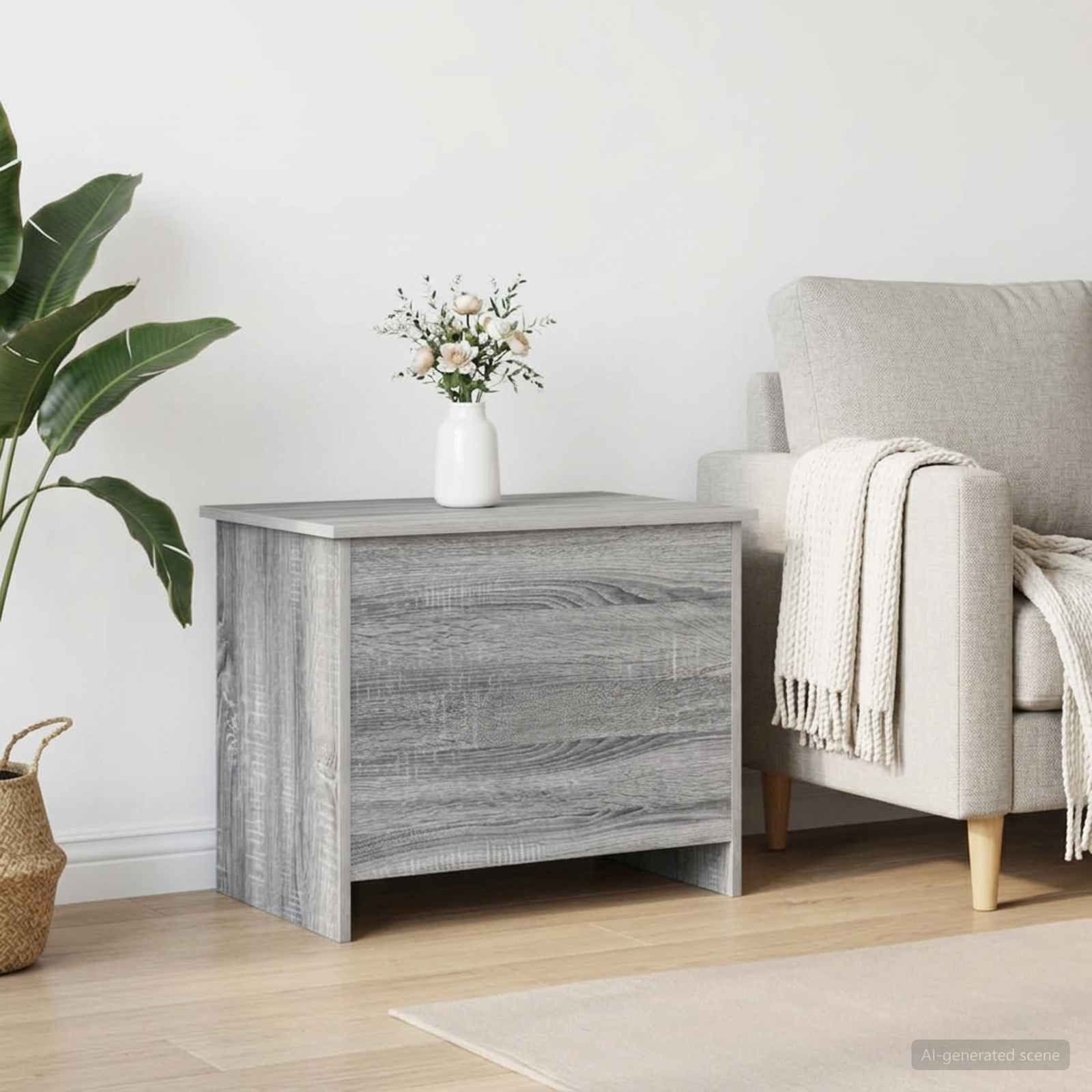 vidaXL Aufbewahrungsbox Aufbewahrungstruhe Grau Sonoma 60 x 40 x 50 cm Holzwerkstoff (1 St)