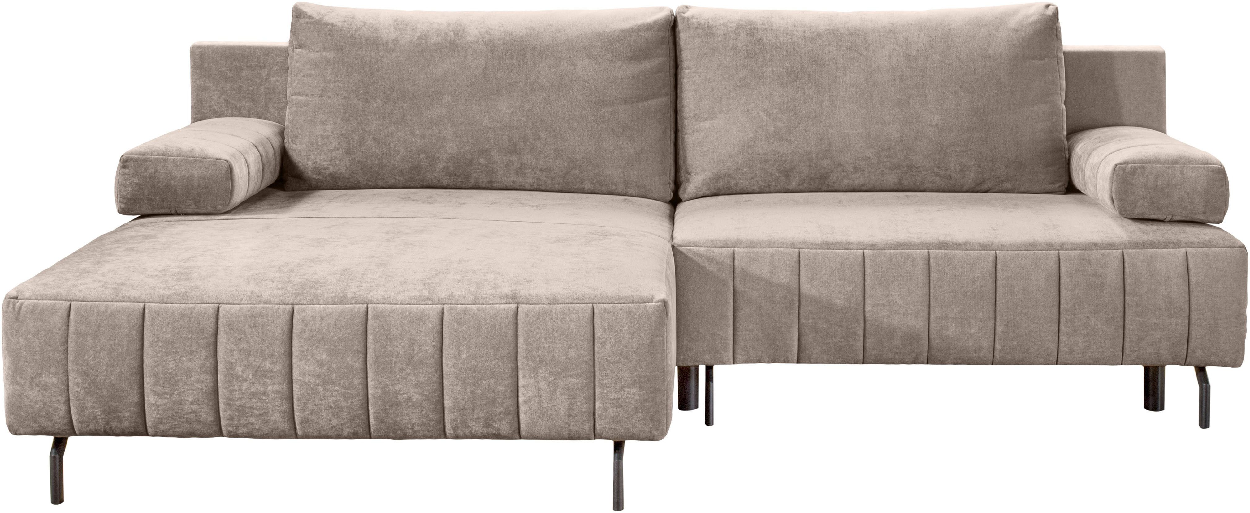 exxpo - sofa fashion Ecksofa, inkl. Bettfunktion und Bettkasten, 15cm bodenfrei, Breite 262cm