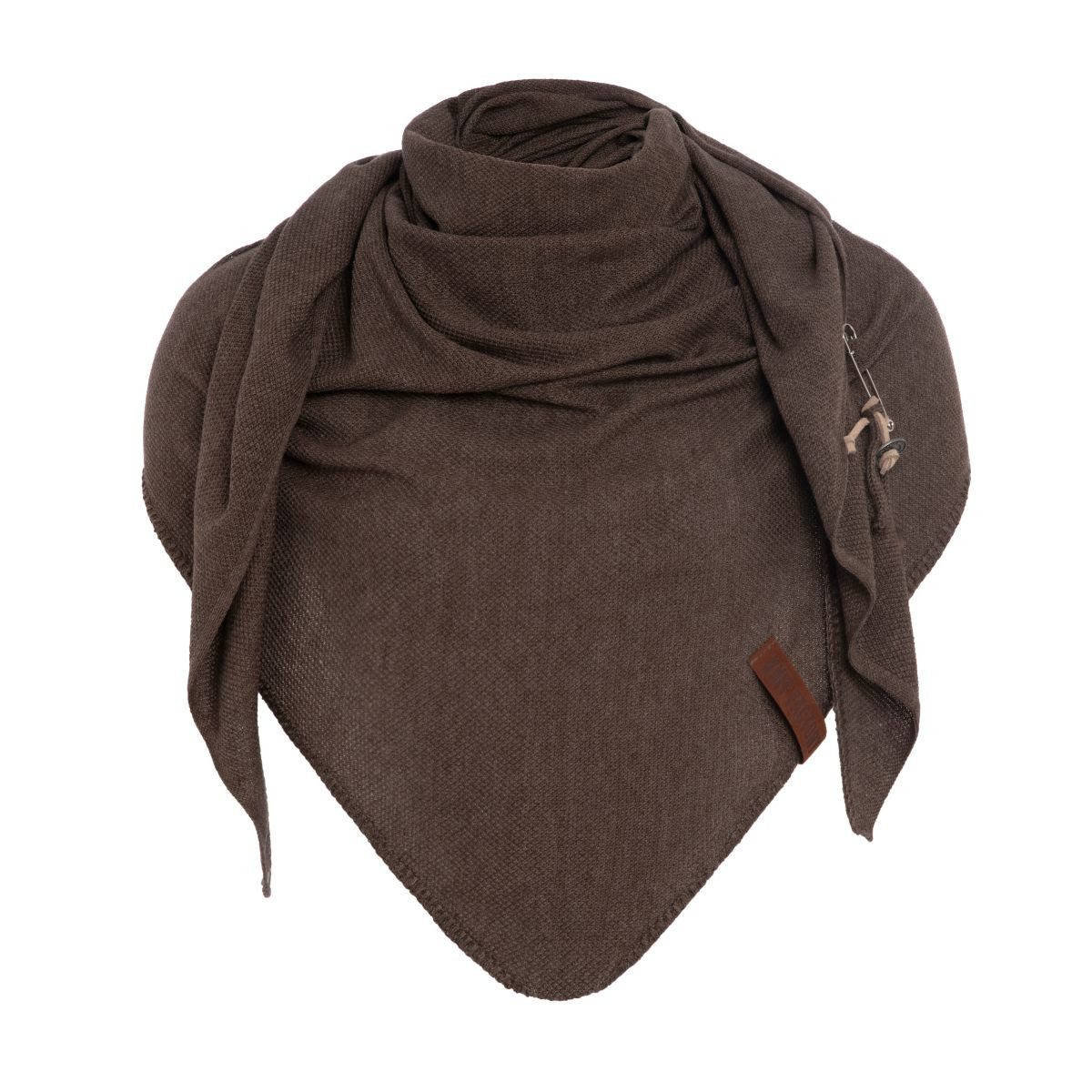 Knit Factory Strickschal Lola Dreieckstuch Urban Brown, (1-St), Schal Halstuch Dreiecksschal Tuch Strickmode