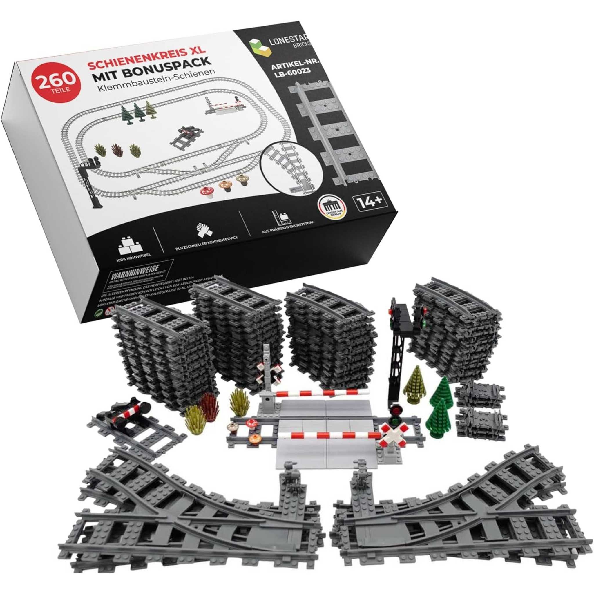Lonestar-Bricks LB-60023 Schienenkreis Set mit Zubehör XL (Lonestar Bricks) Spielbausteine